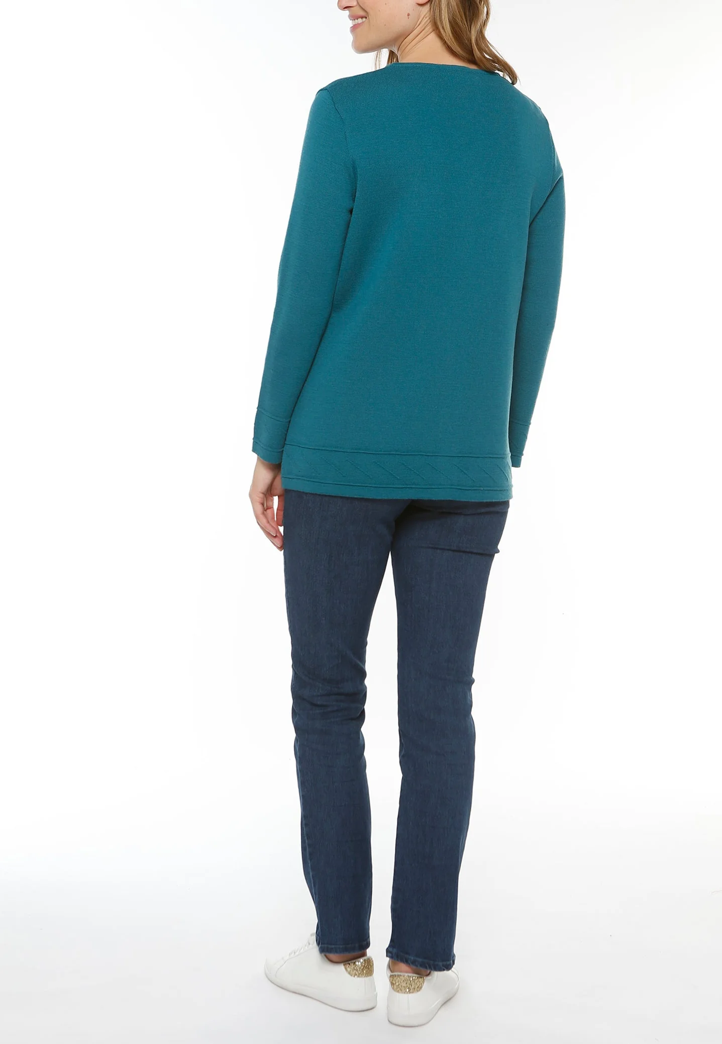 Veste longue en laine - VERT AUTOMNE