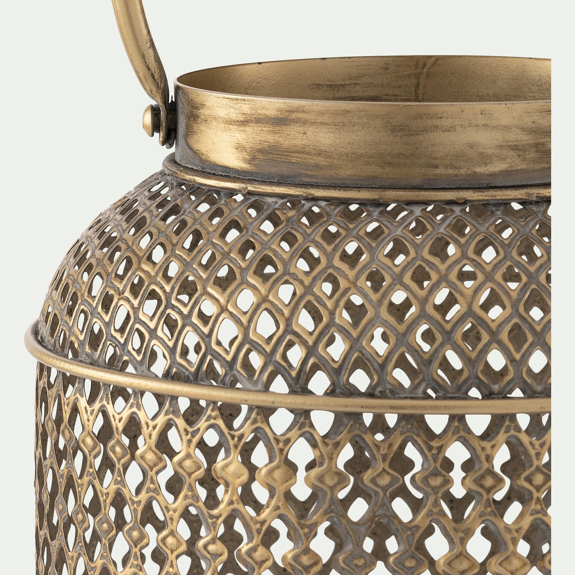 LOR - Lanterne en fer ajouré H34cm - doré