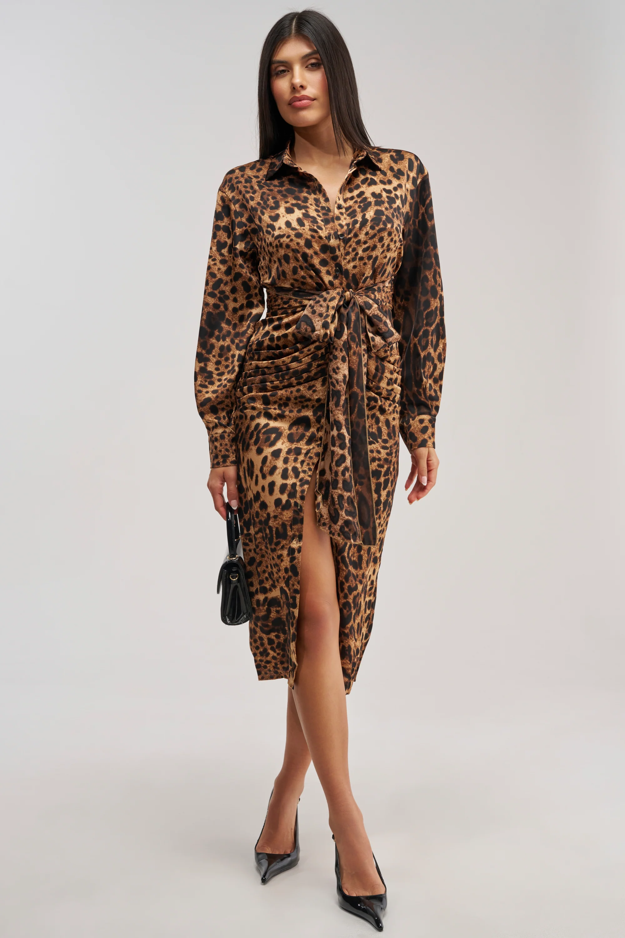 GOLDEN RADIANCE CHEETAH MIDI DRESS - Akira Store