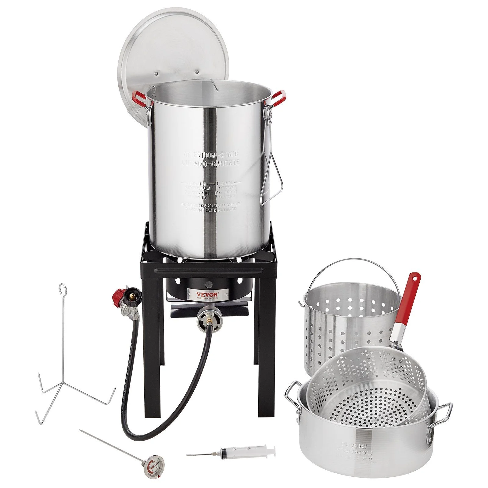 Masterbuilt 30QT Aluminum Turkey Deep Fryer Kit with High - Pressure Burner for Outdoor Use, Includes Poultry Rack and Thermometer