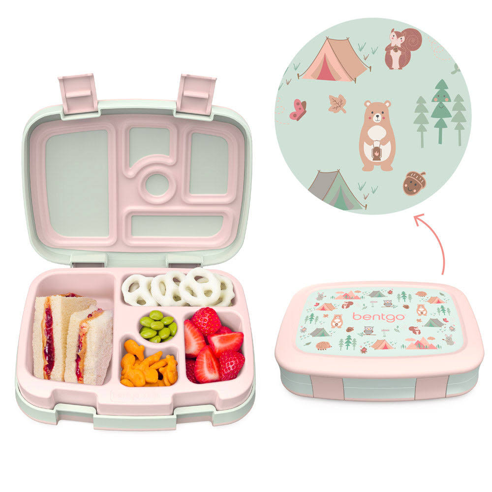 Bentgo Kids Prints Leak-Proof, 5-Compartment Bento-Style Lunch Box - Ideal Portion Sizes for Ages 3 to 7 BPA-Free, Dishwasher Safe, Food-Safe