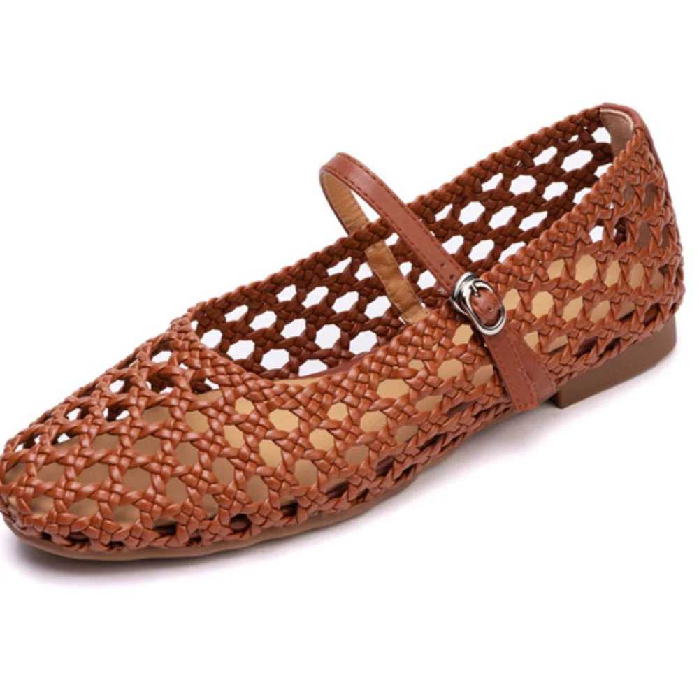 Ballerines en maille tissée pour femmes