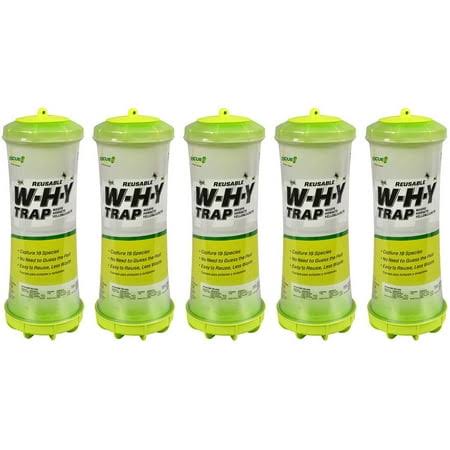 Rescue! Why Trap for Wasps, Hornets, & Yellowjackets Hanging Outdoor Trap - 5 Traps