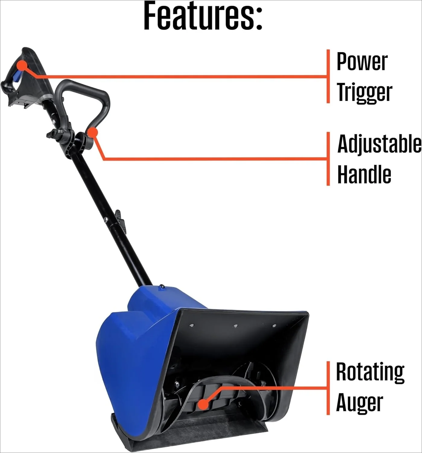 24V Cordless Electric Snow Shovel �C 11 Inch, 20ft Throw, 75lbs/Min, Tool Only (Battery/Charger Sold Separately) - Image 4