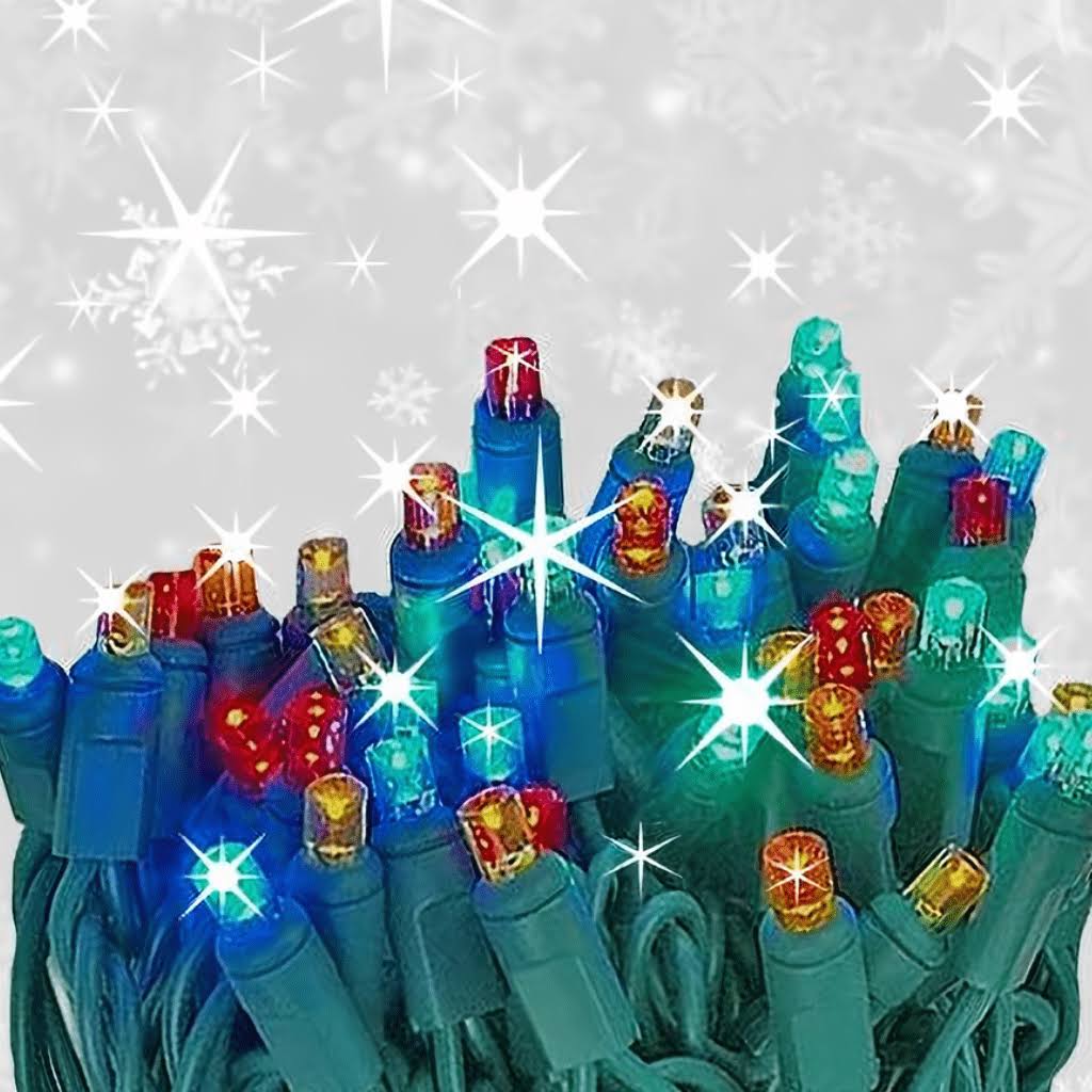 5mm LED Strobe Lights, SuperSpark Strobe Light String, 50 Bulbs, 6 Spacing