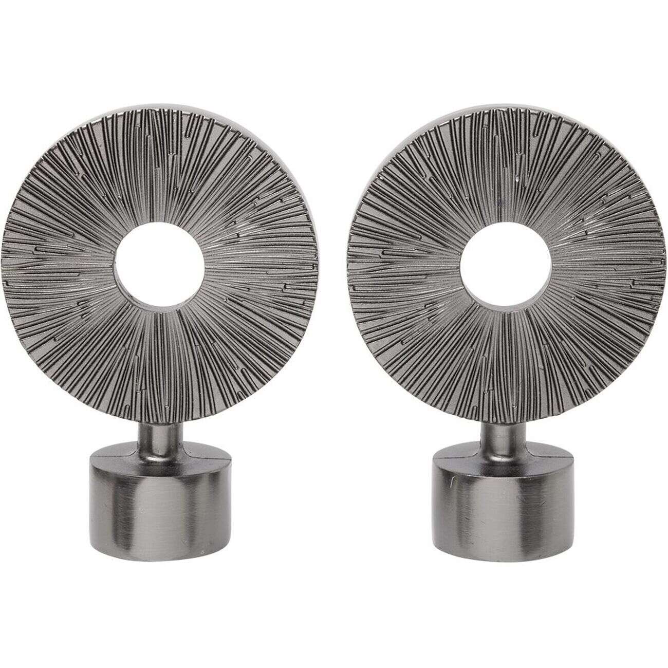 Embout tringle à rideau Ø20mm rond strié ajouré aluminium x2