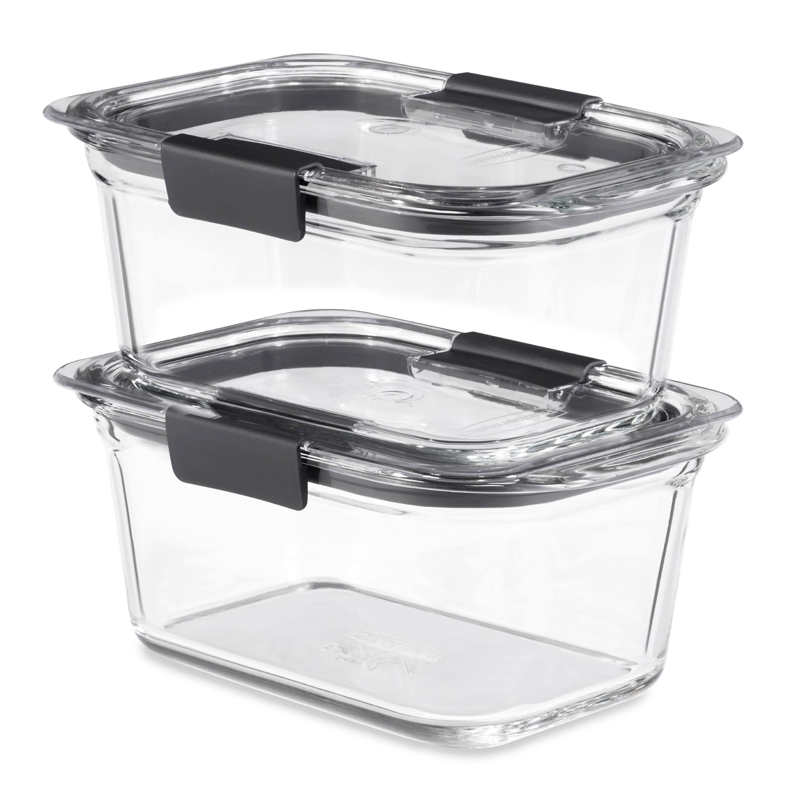 Rubbermaid 2-Pack 4.7 Cup Brilliance Glass Food Storage, Plastic