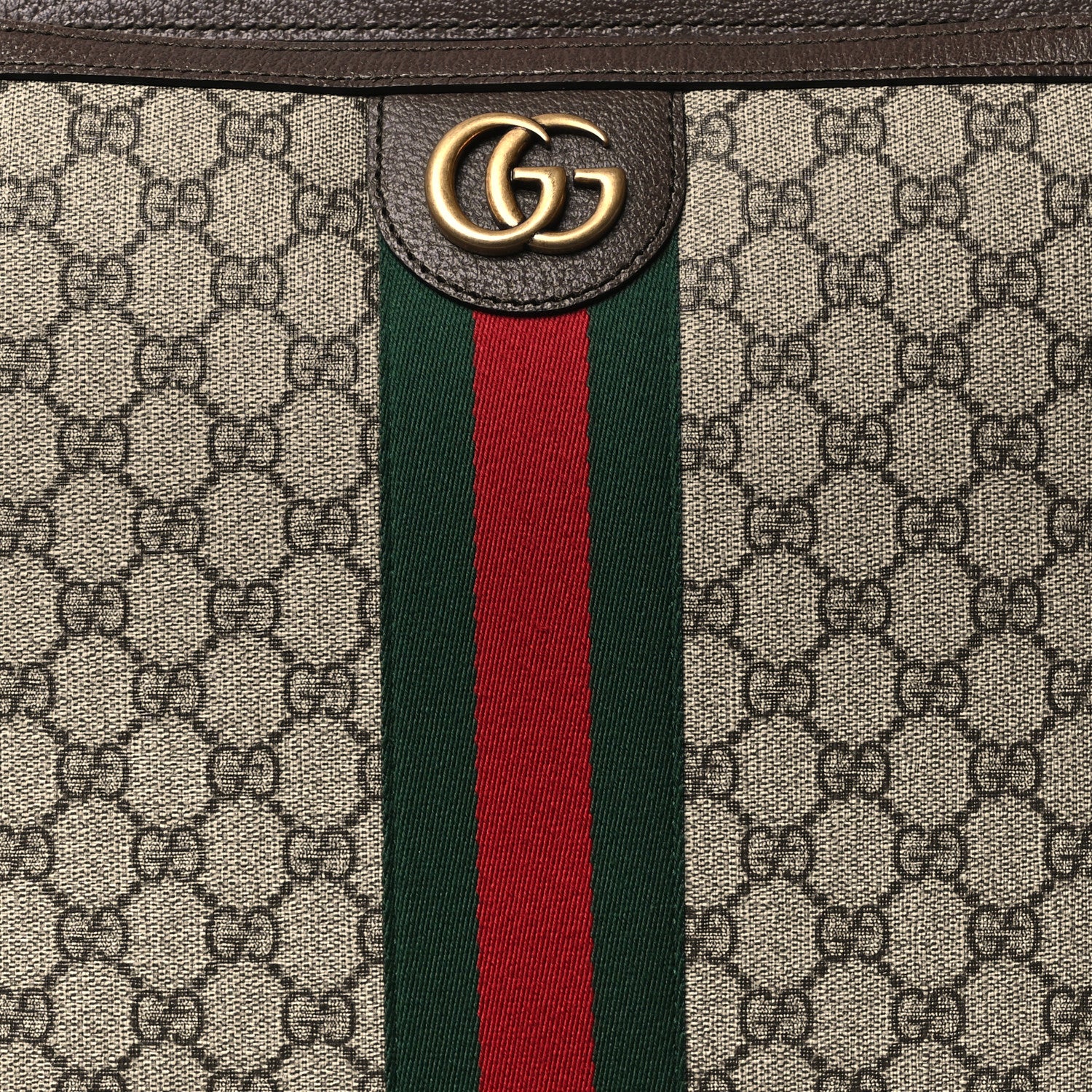 GG Supreme Monogram Web Medium Savoy Trolley Beige Ebony