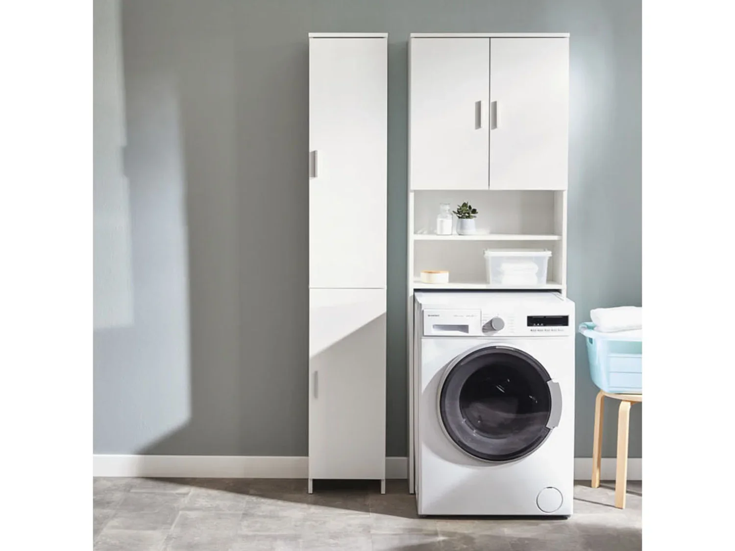 LIVARNO home Armoire d'appoint Liverpool, 32 x 190 x 25 cm, blanche