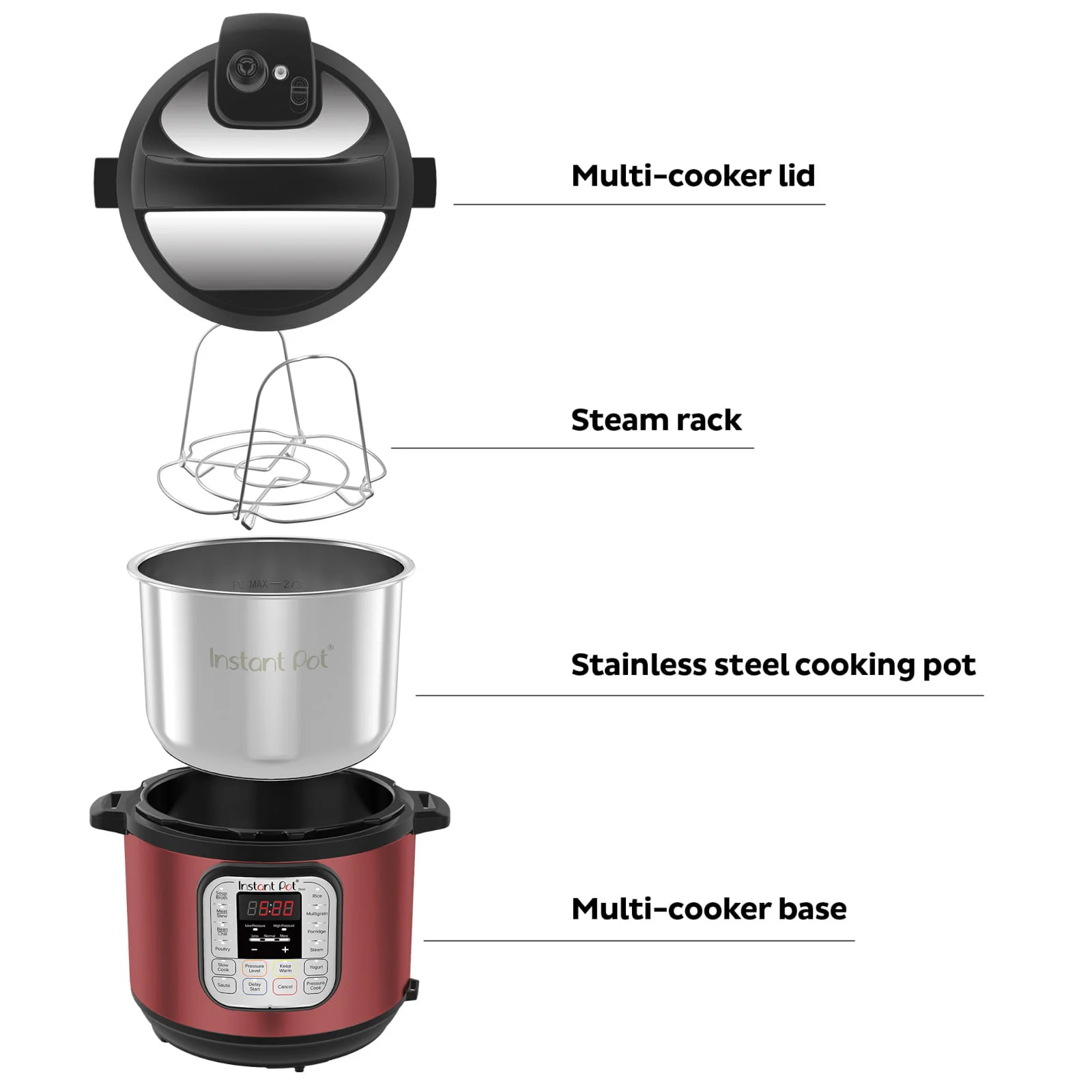 Instant Pot Duo™ 6 Quart Multi - Cooker, Red Stainless Steel