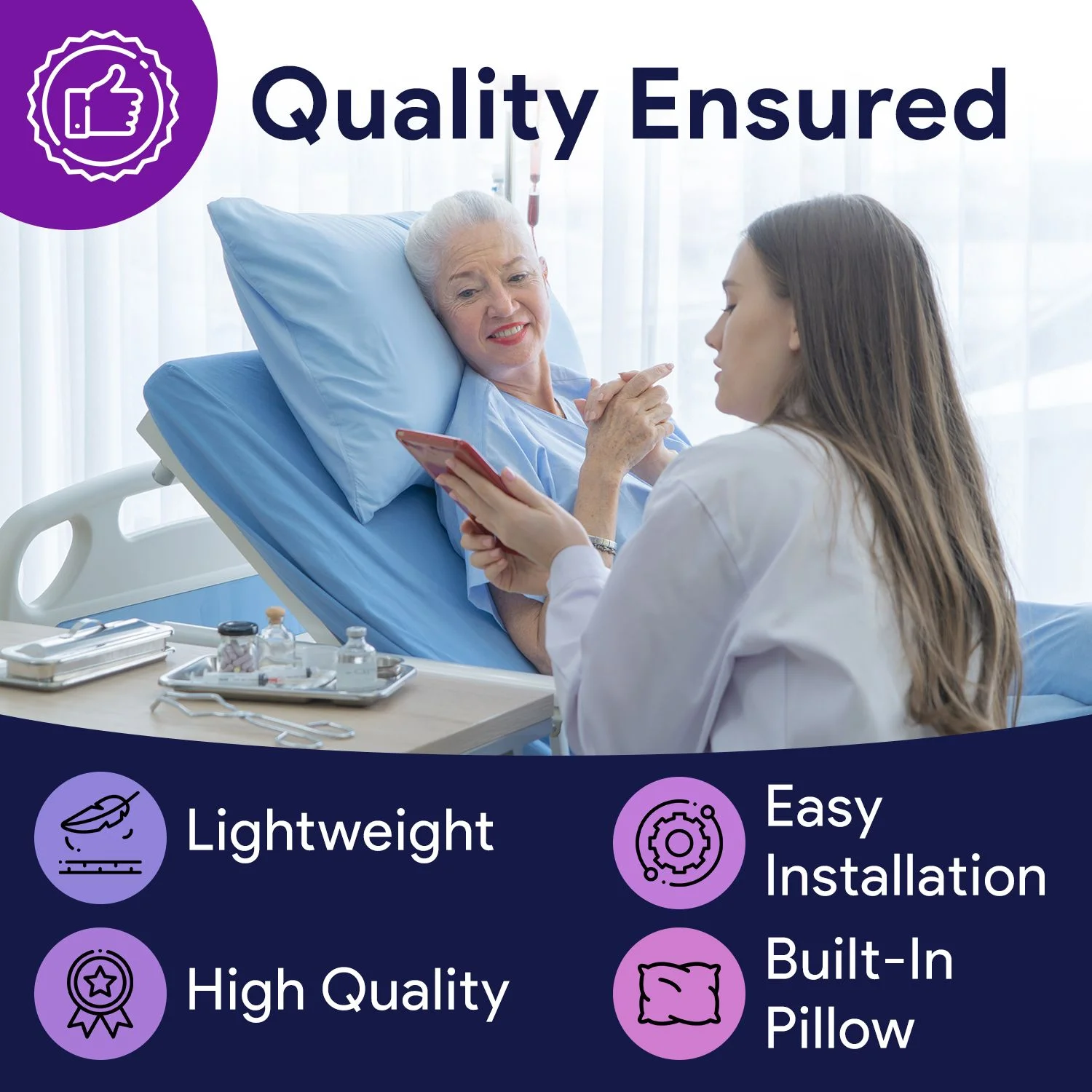 Low Air Loss Alternating Pressure Air Mattress with Pump Stages I III Bed Size: 36�� x 80�� Bed Thickness: 8 inch(Without Raised Rails) Image 5