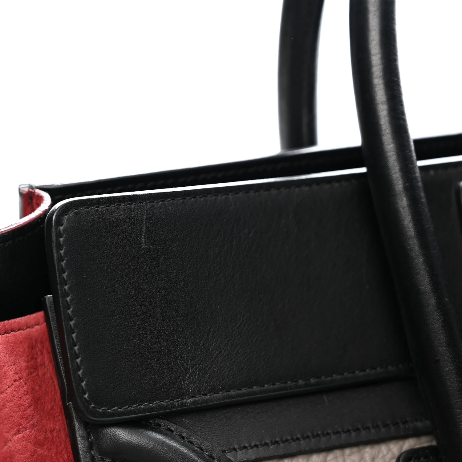 Bullhide Calfskin Suede Mini Tri-Color Luggage Dark Ruby