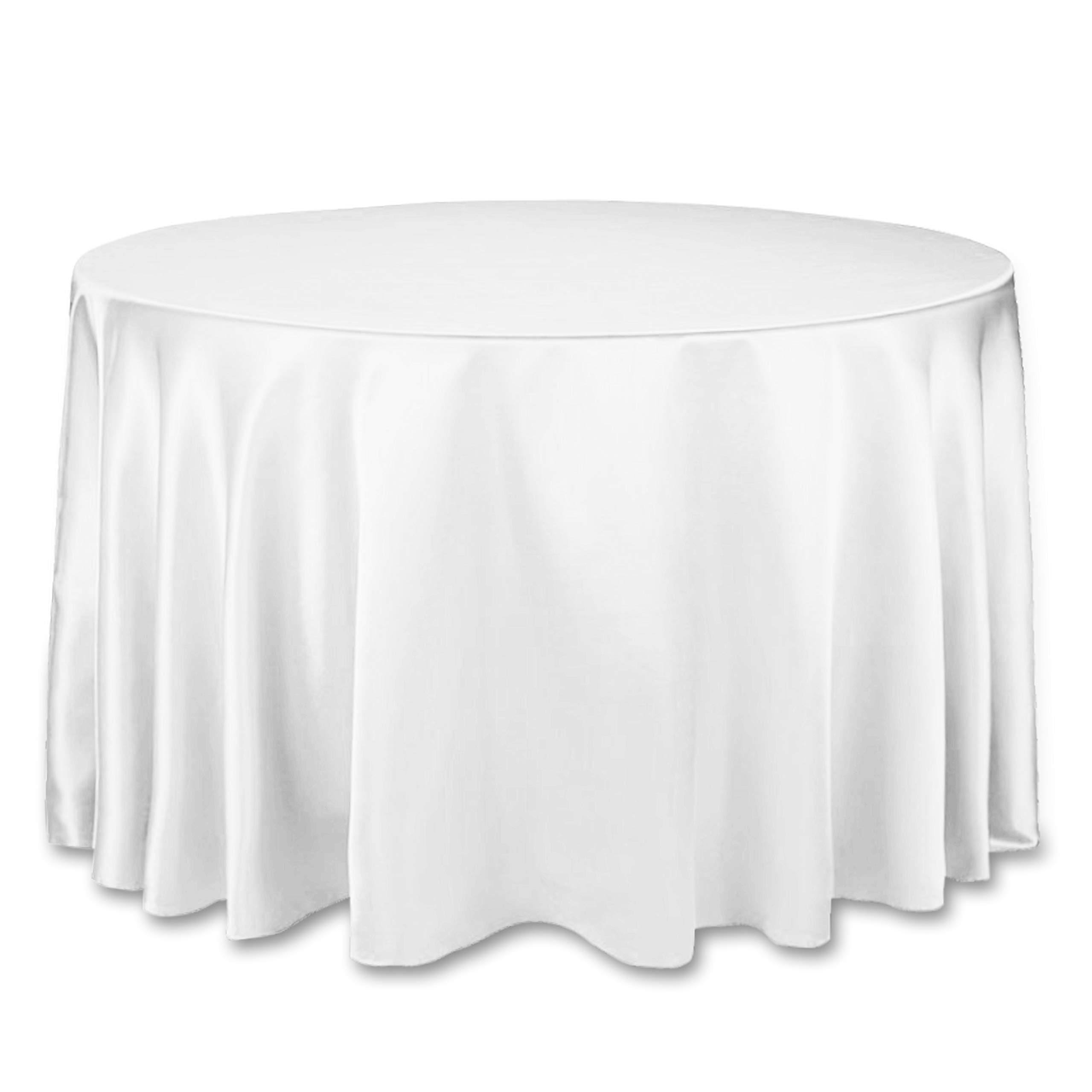 Linentablecloth 108-Inch Round Satin Tablecloth White