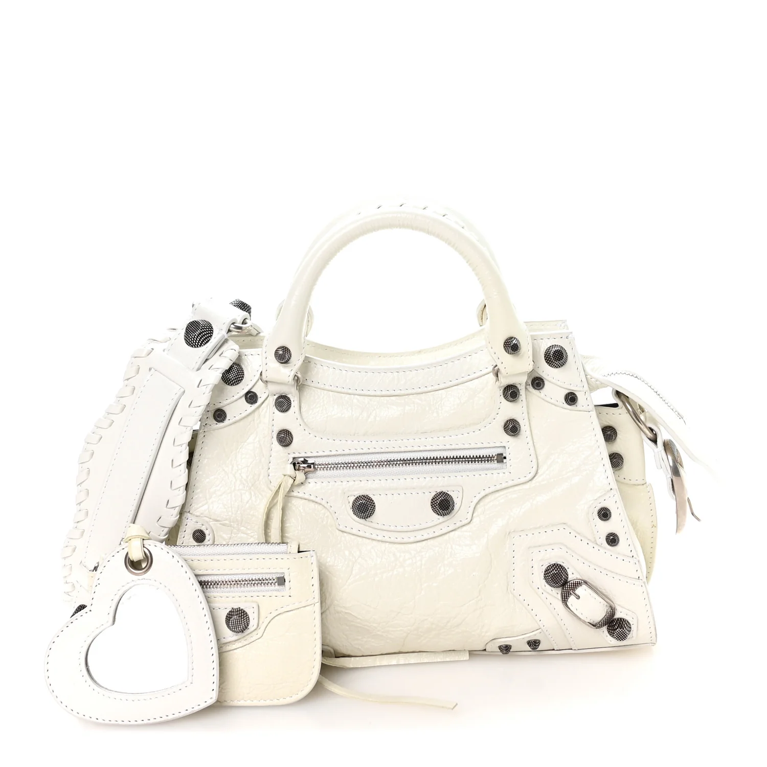 Agneau Arena Neo Cagole Handbag XS Optic White