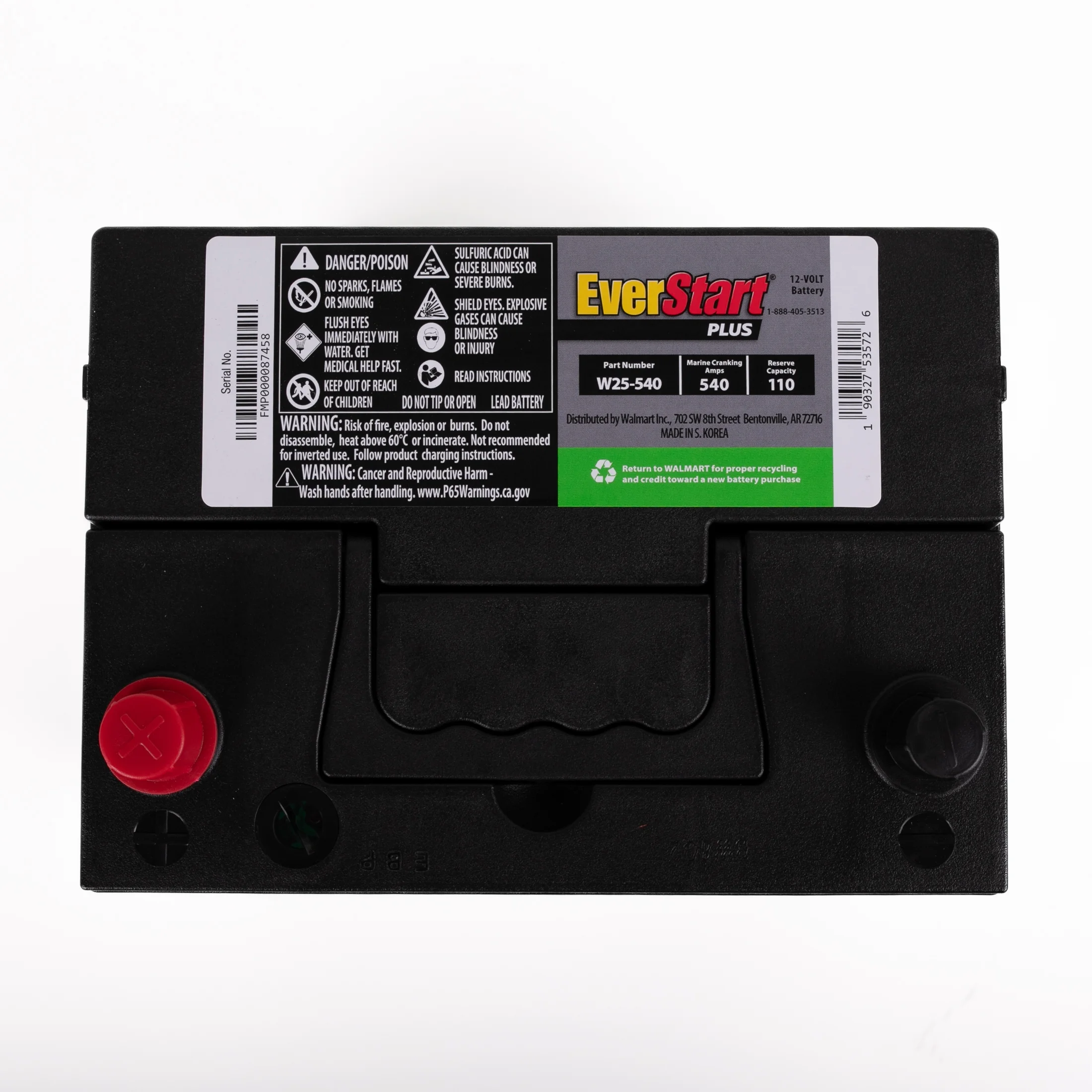 Plus Lead Acid Automotive Battery, Group Size 25 12 Volt 550 CCA 110 RC(Single) - Image 7