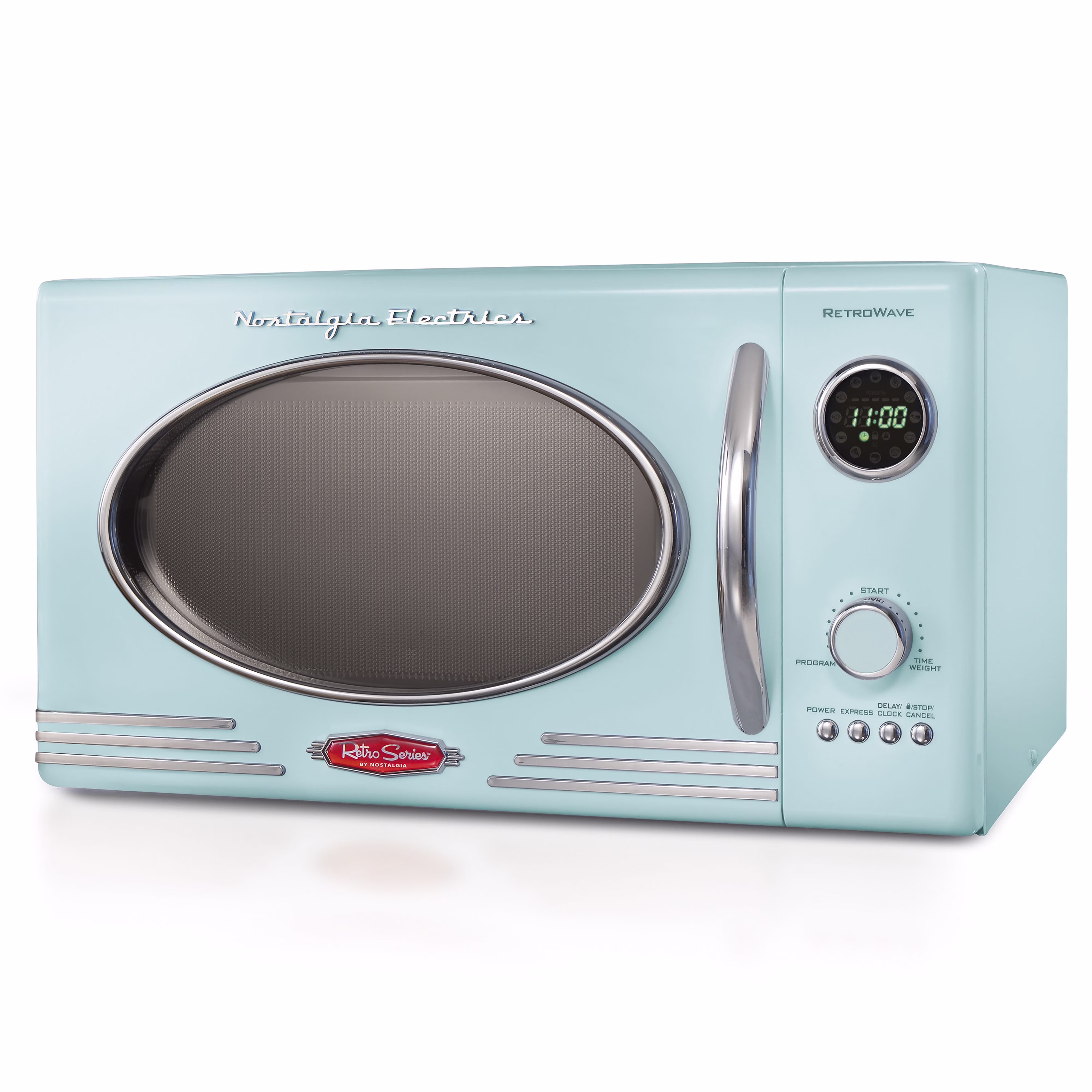 Retro 0.9 Cu. ft. 800-Watt Countertop Microwave Oven, Aqua(Aqua)
