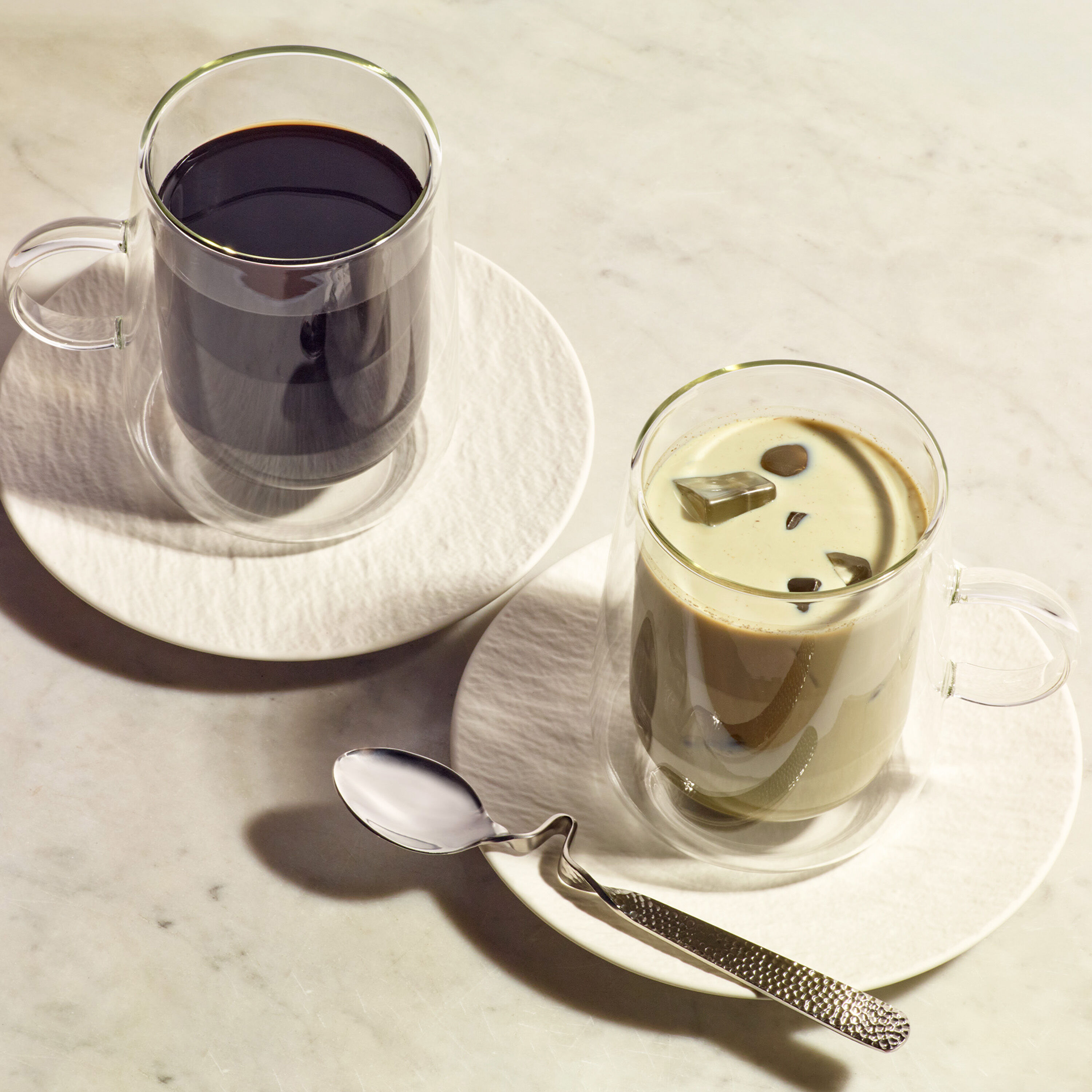Manufacture Latte glass with handle - White, Premium Porcelain