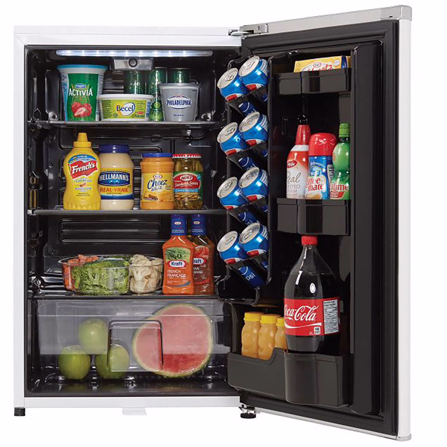 4.4 Cubic Feet Compact Sized Mini Beverage Refrigerator with Lock, White(Pearl White)