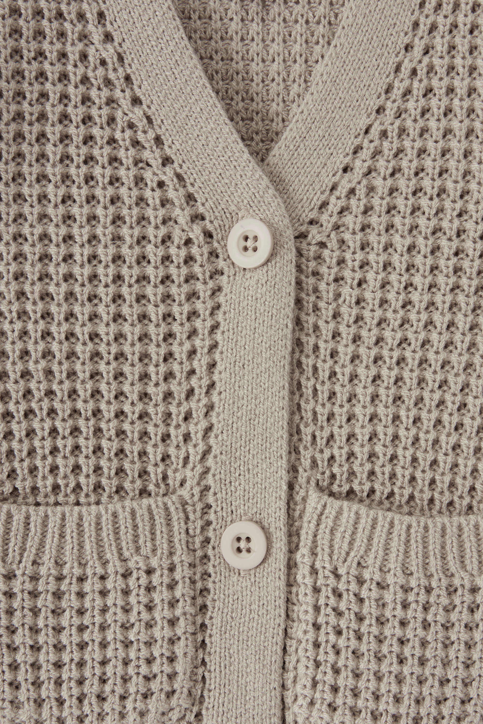Chunky Knit Waffle Cardigan in Almond