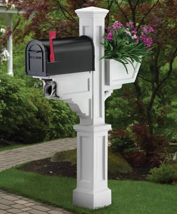 Mayne 5808W Signature Plus Mailbox Post- White | MA375730