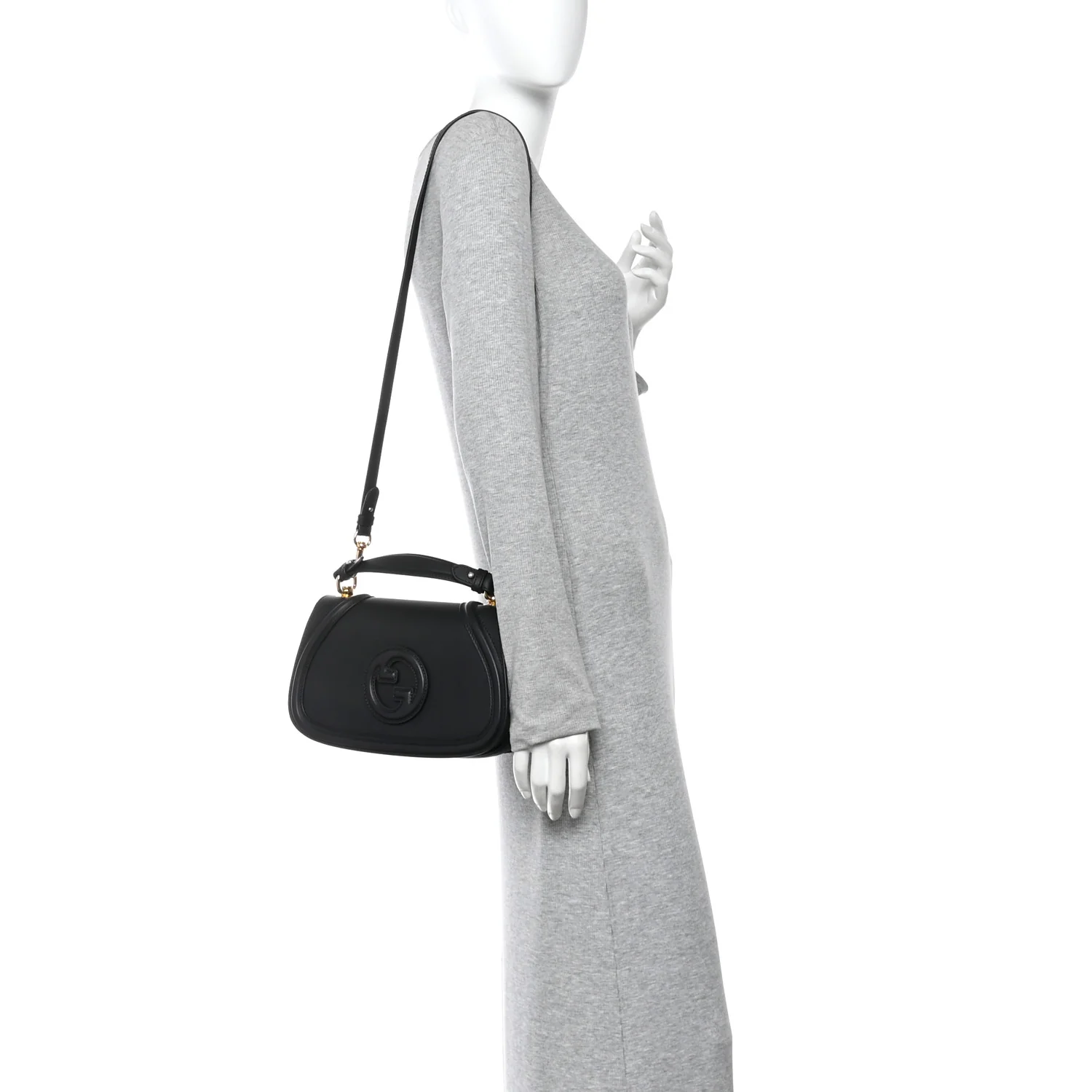 Roxy Calfskin Medium Blondie Top Handle Bag Black