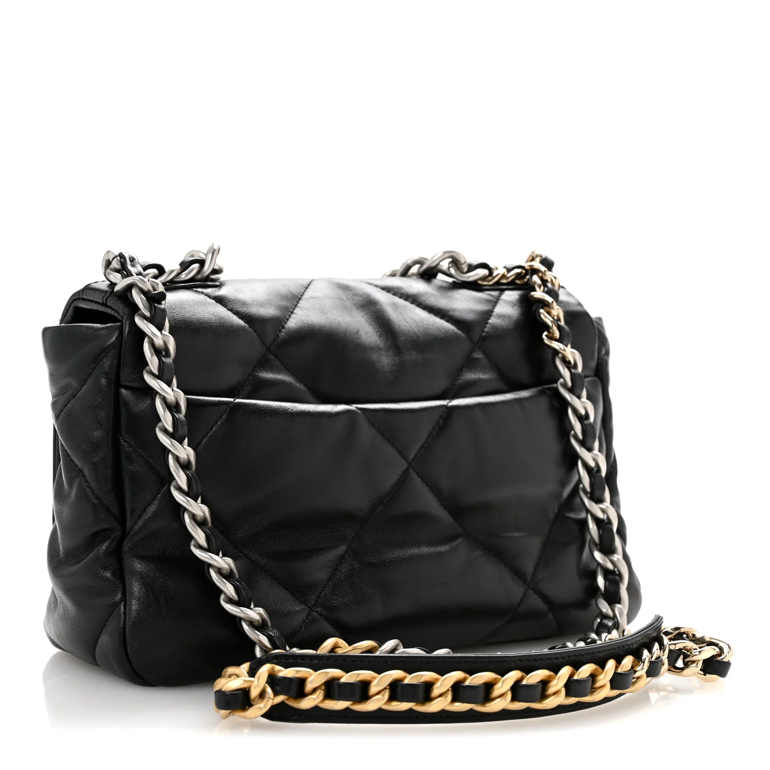 Lambskin Quilted Medium Chanel 19 Flap Black