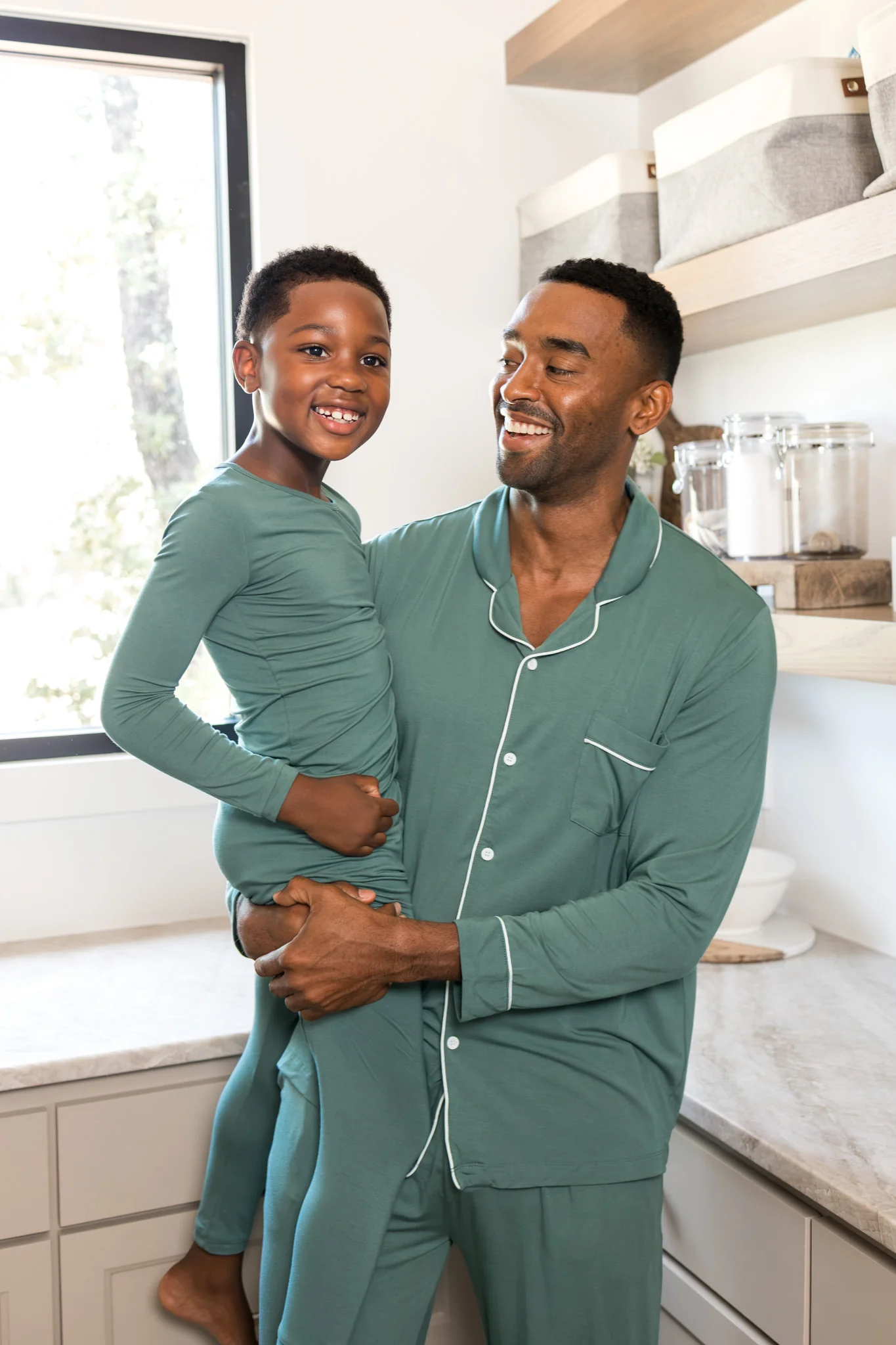 Men's Long Sleeve Pajama Set in Pine