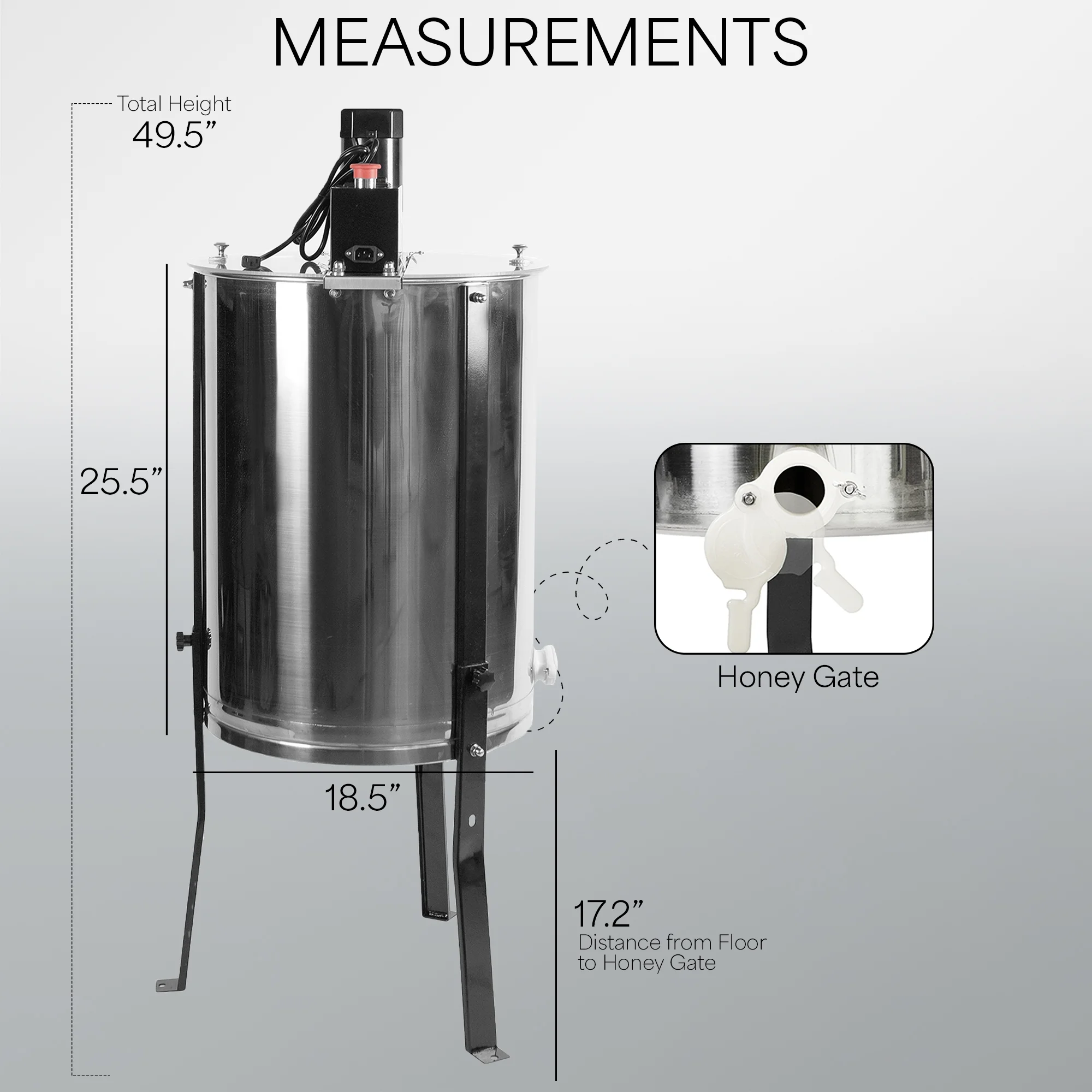VIVO Electric 4/8 Frame Stainless Steel Honey Extractor (BEE - V004E)