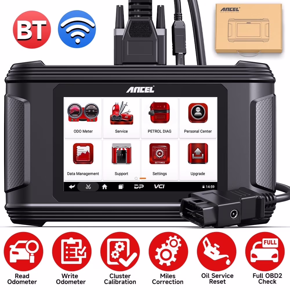 ANCEL DM500 Car OBD2 Scanner Mileage Adjustment Odometer Correction Oil Tool