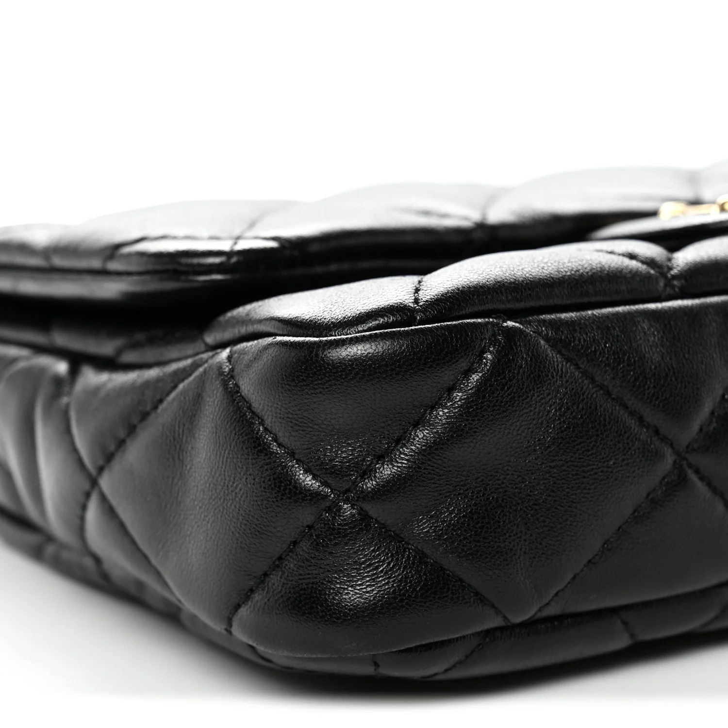Lambskin Quilted Small Funky Town Flap Black