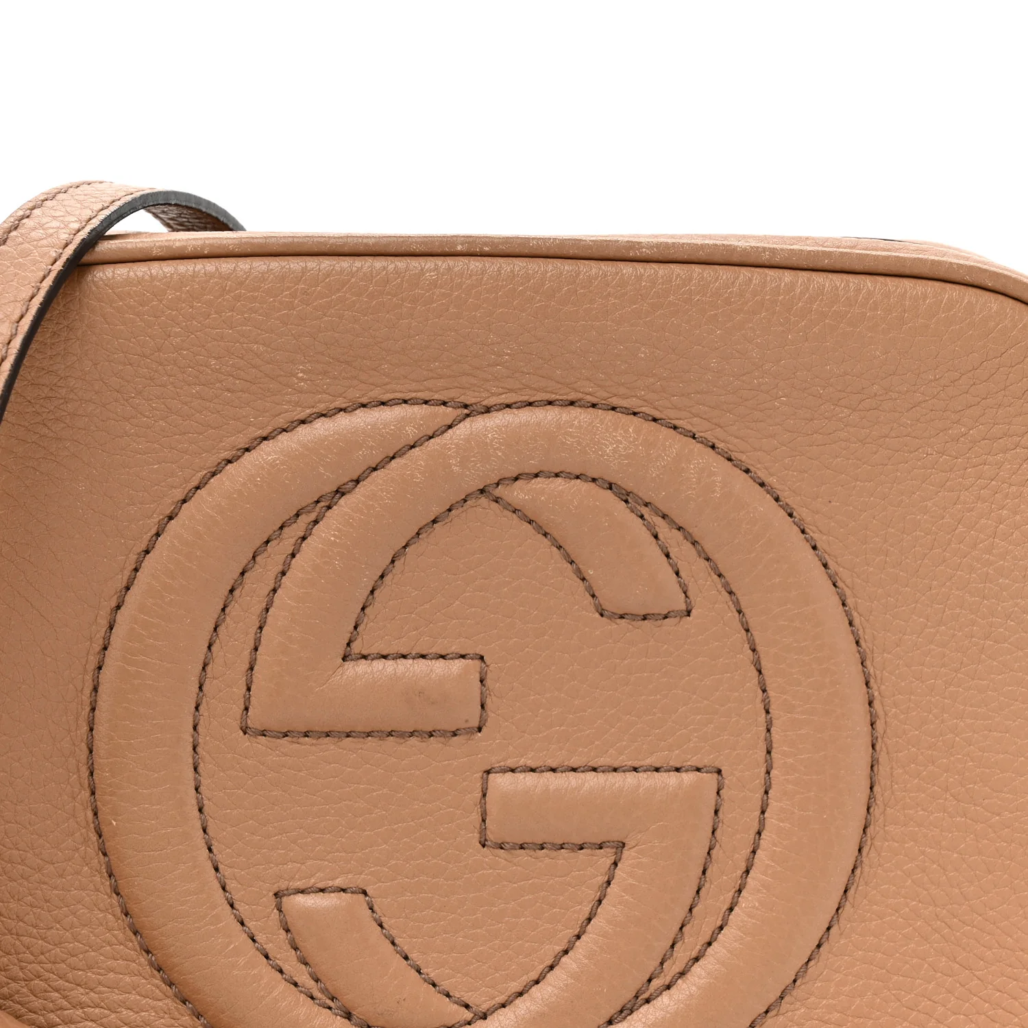 Pebbled Calfskin Small Soho Disco Bag Rose Beige