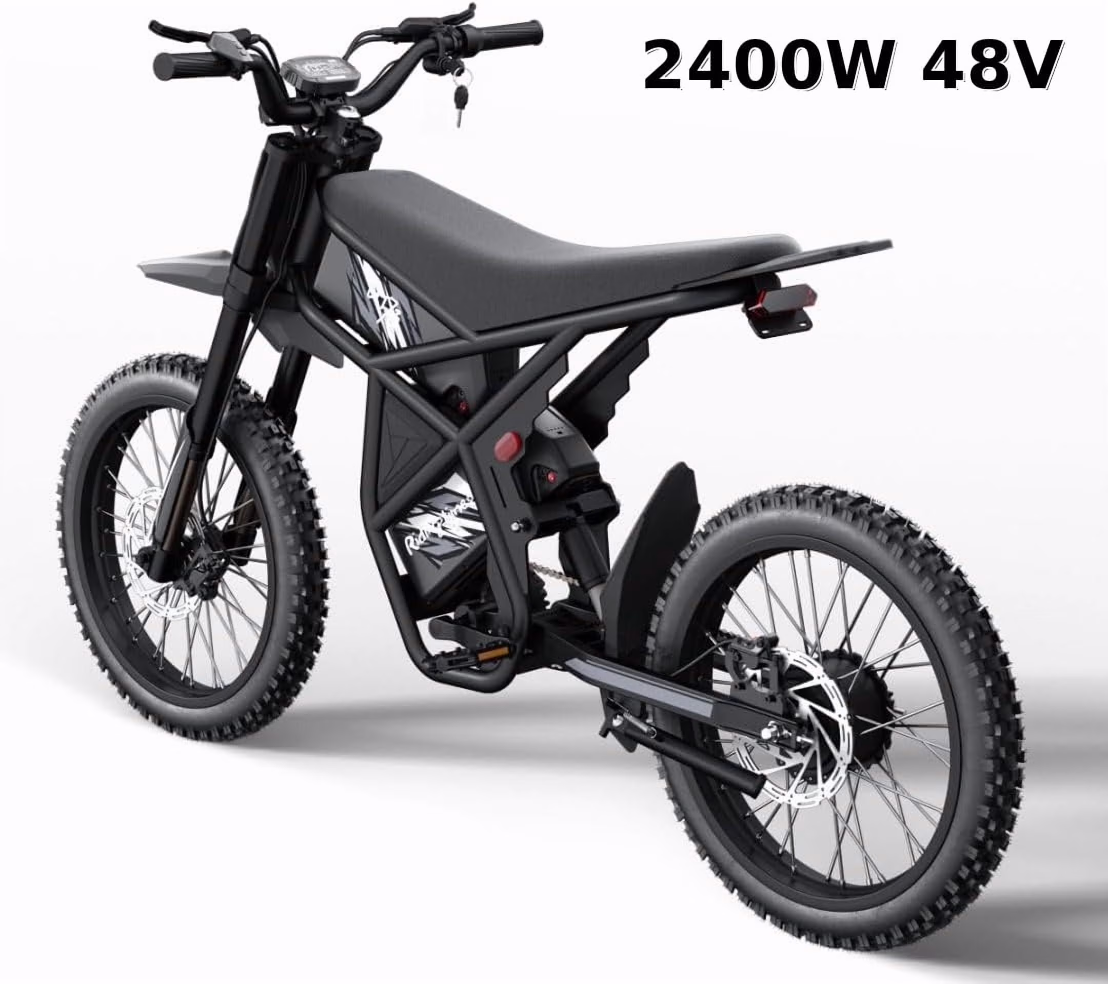 Riding'Times 2400W 48V Electric Dirt Bike for Adults Ridingtimes GT73, Brushless Hub Motor, 18.2ah*2 Electric BIKE with 25