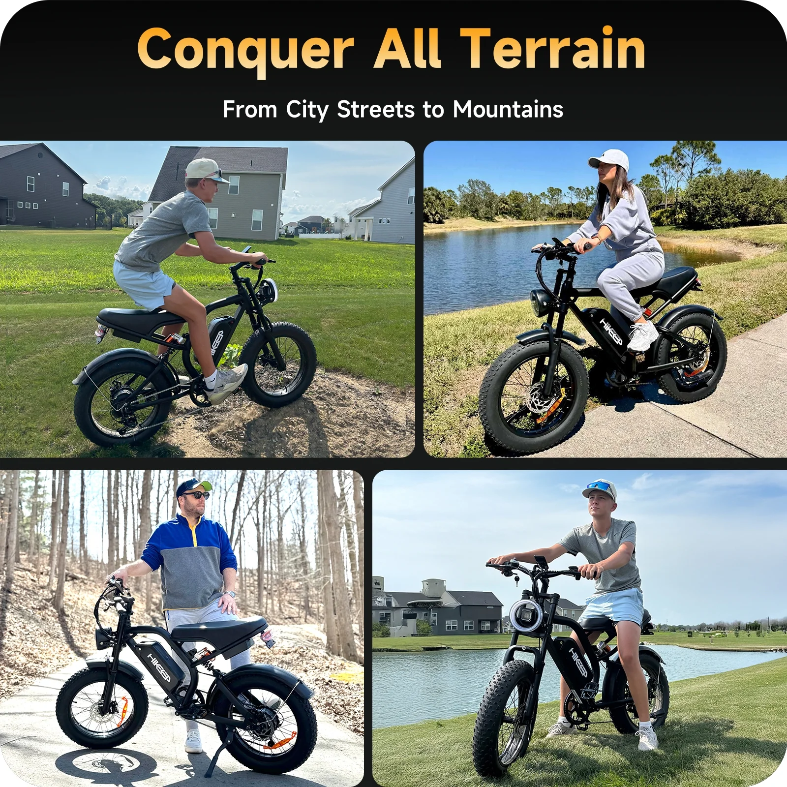 Electric Bike for Adults, 1500W Peak Fat Tire Ebike 20���4�� Snow-Tread, 48V 15.6Ah Removable Battery, 32MPH, Dual Suspension, 7-Speed, Hydraulic Disc Brakes, Bonus Accessories - Image 10