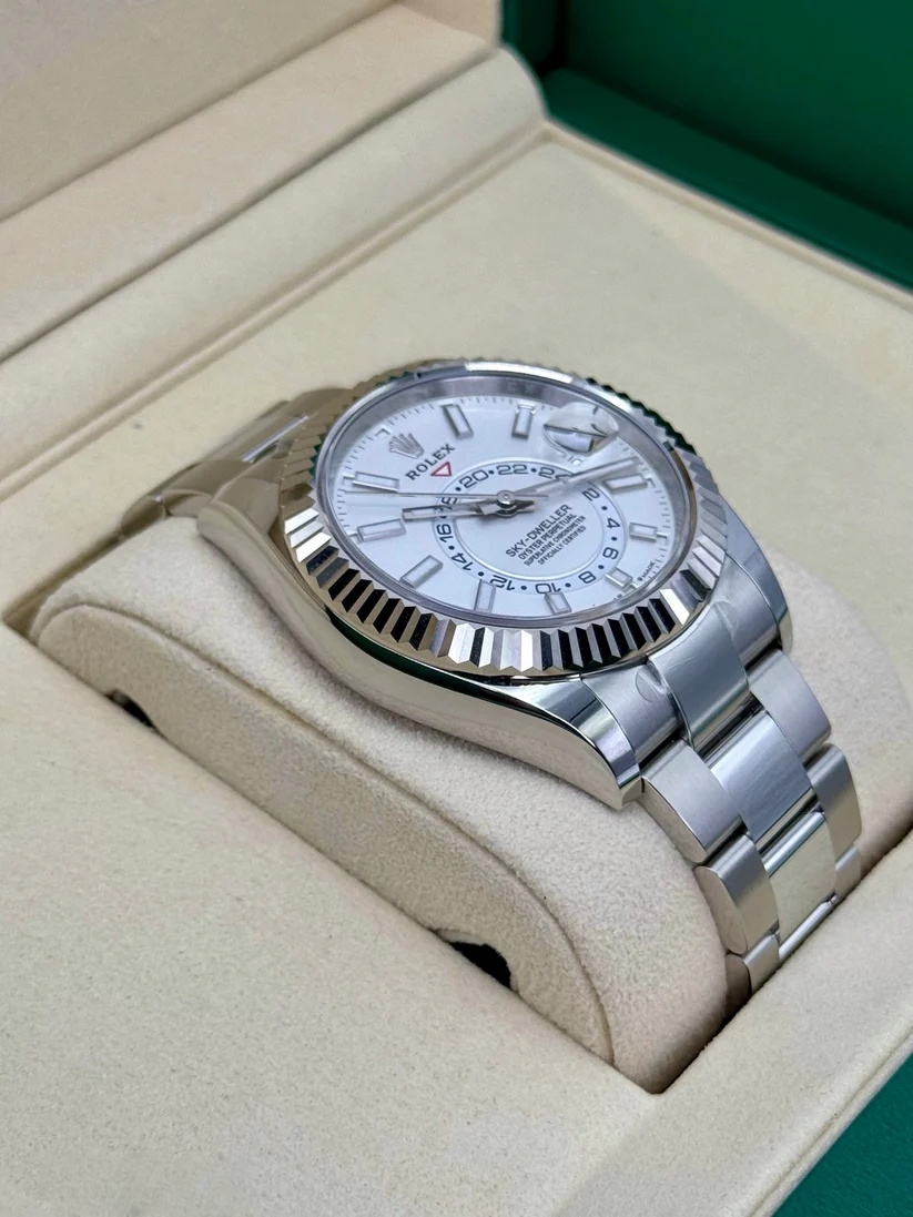 [Super Clone]RLX  Sky-Dweller 42mm Stainless Steel White Dial Oyster - 336934
