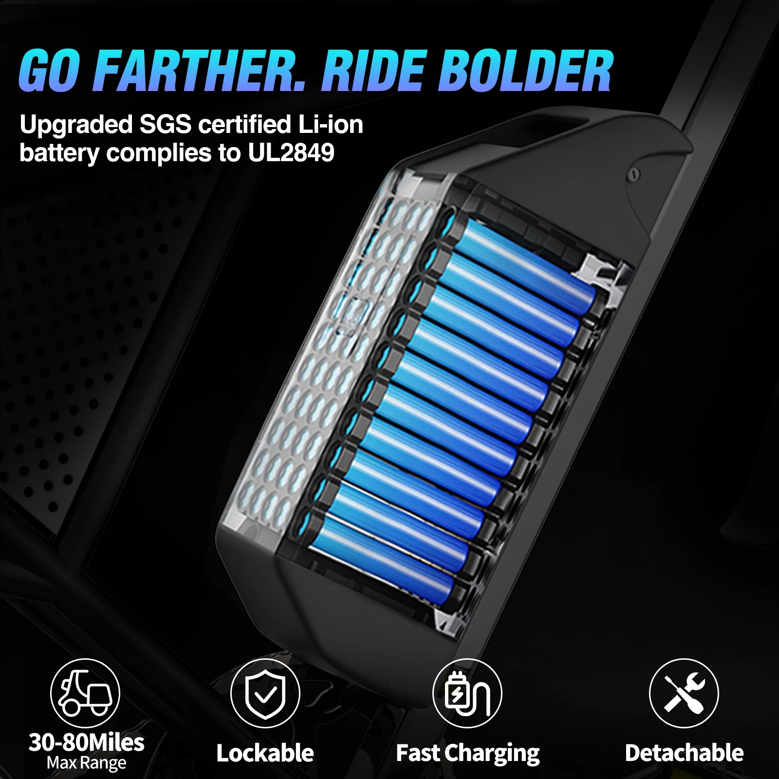 1500W Electric Bike for Adults,33MPH 20'' Fat Tire Electric Motorcycle,48V 20AH Removable Battery, 30-60 Miles Mountain Bike UL2849(20Inch-1500W-48V 20AH-33MPH) - Image 4