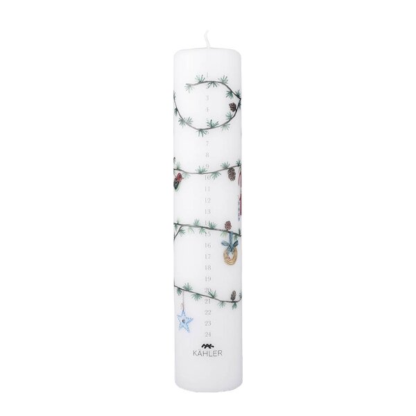 Hammershøi Christmas kalenderlys 2026 25 cm hvit m/dekor