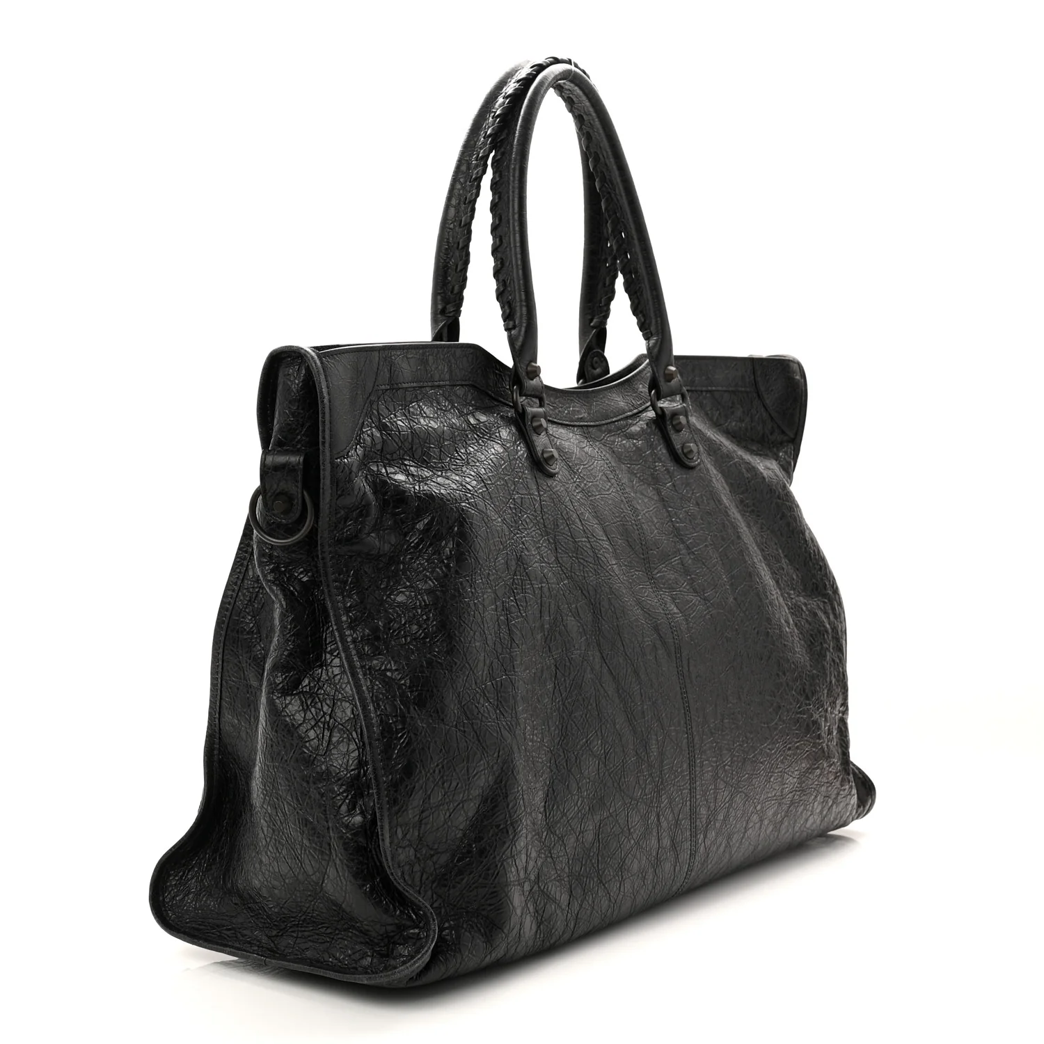 Arena Lambskin Brass Hardware Le City Travel Bag Black