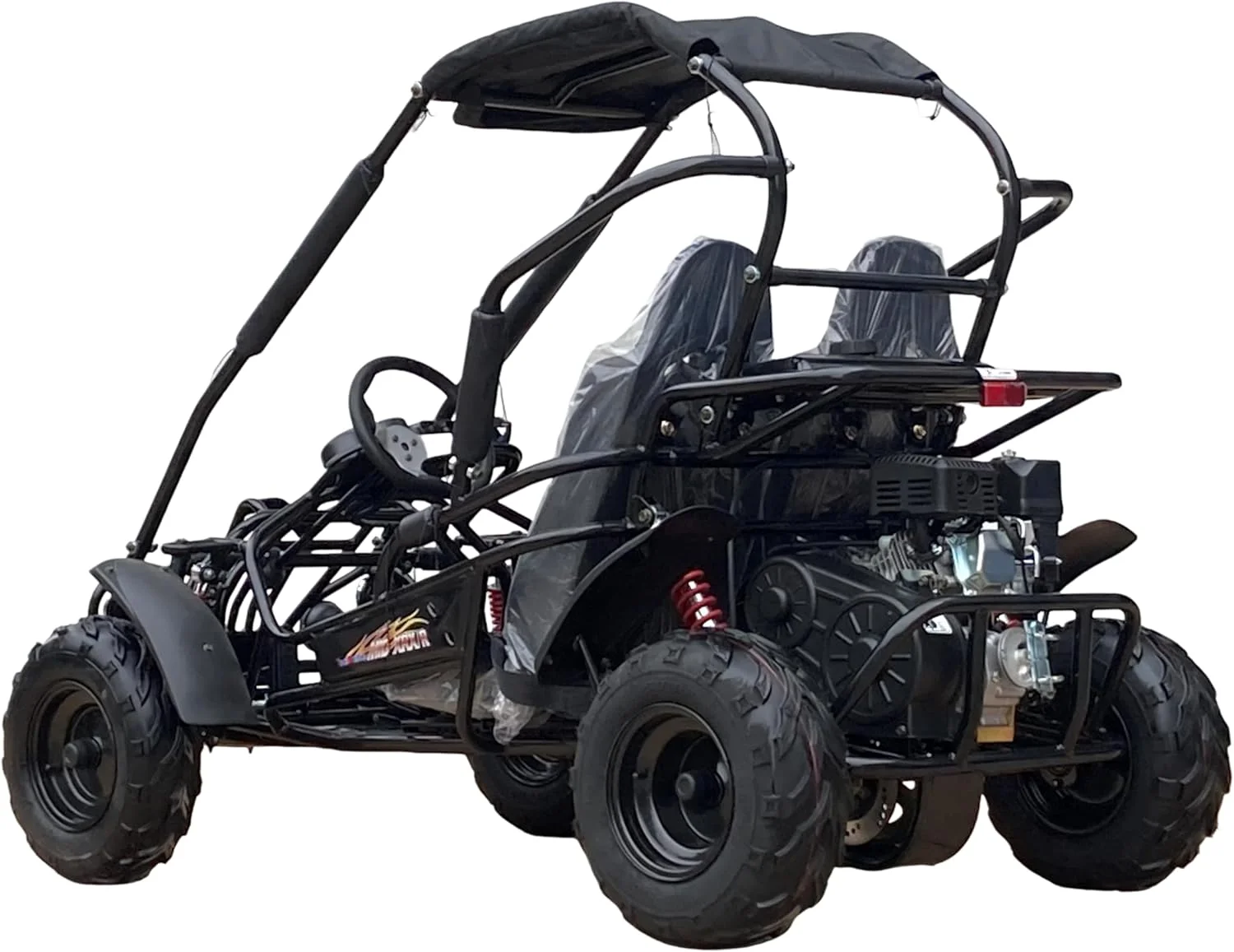 TRAILMASTER Mid XRX/R - Deluxe Go Kart Buggy with Reverse, Full Roll Cage and Safety Harness, Ages 10 and up, 196 CC Electric Start. with Assembled Version Now! (Pre - Assembled, Black)