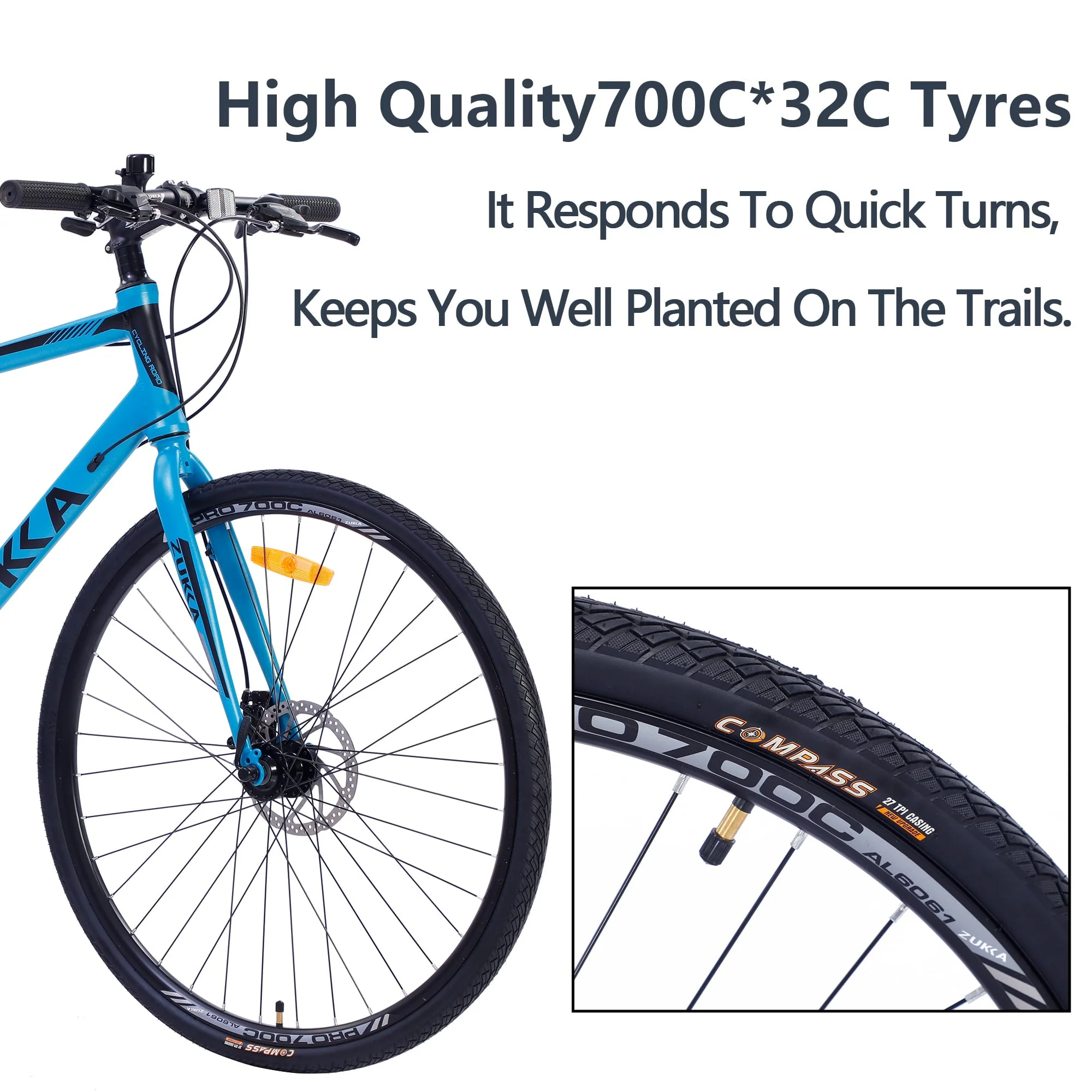 700C Road Bike 21 Speed Aluminum Alloy Frame Bicycle for Unisex Adult Image 4