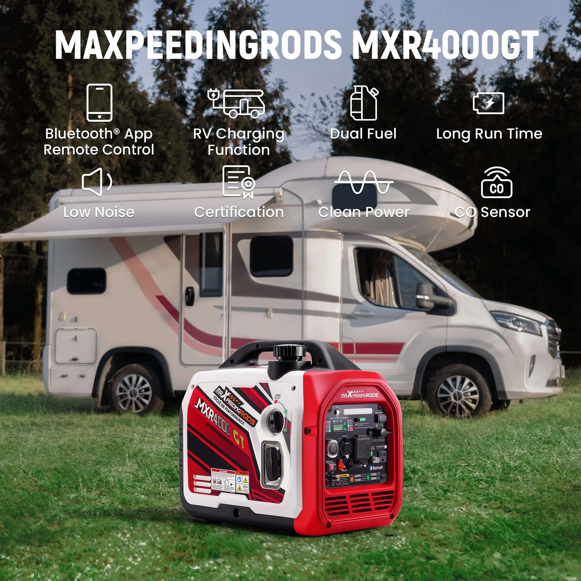 4KW Gas LPG Portable Generator Inverter Bluetooth E-Start for Outdoor Camping - Image 4