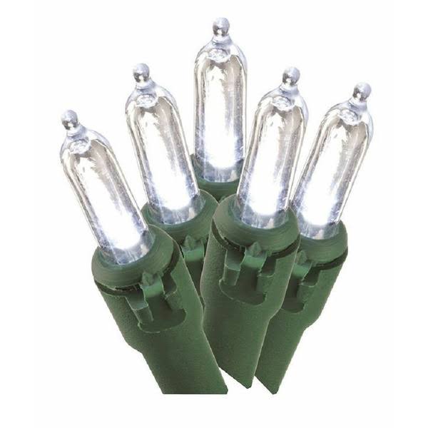 Winter Wonder Lane - Cool White LED Mini Light Set with Green Wire, 120-Lights
