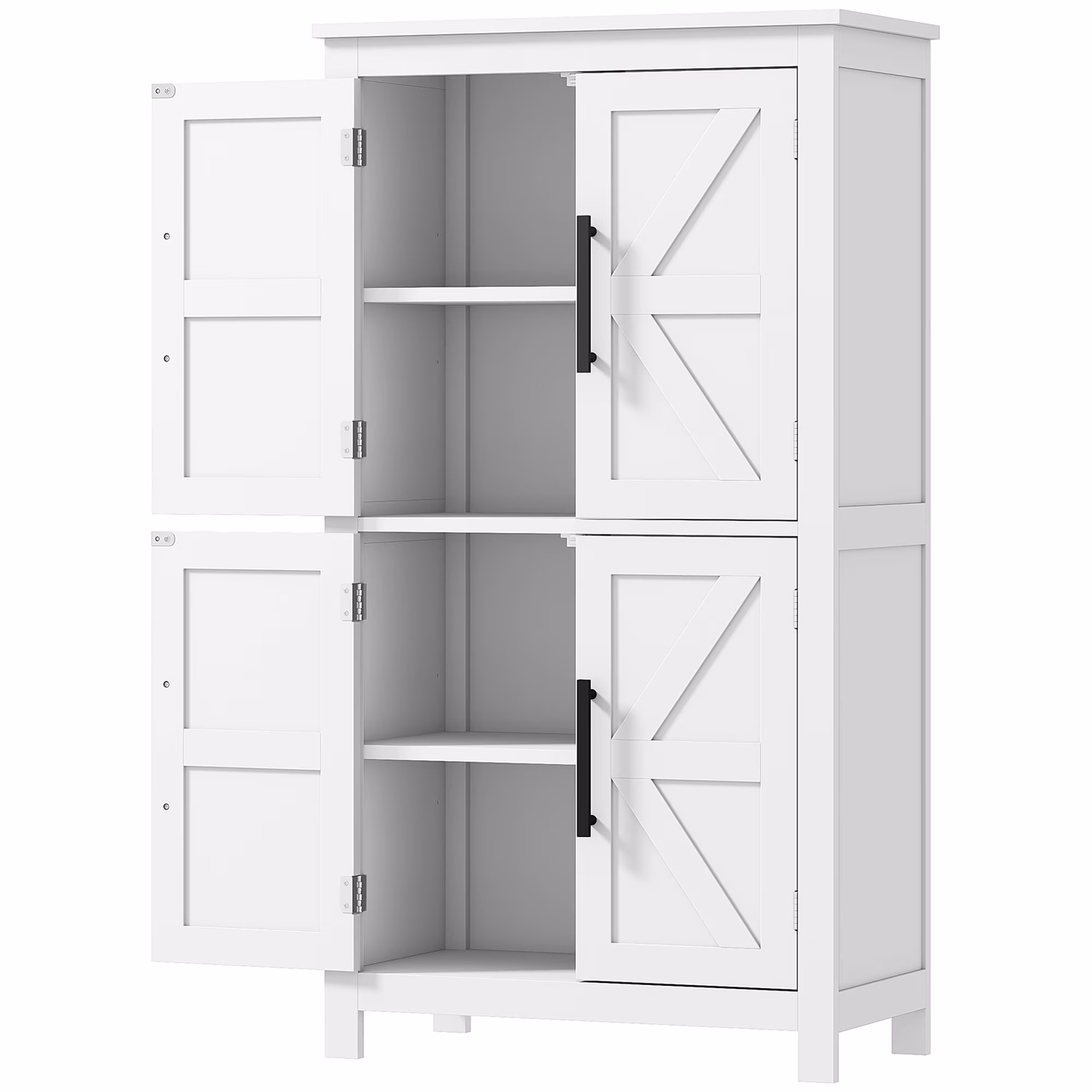 Bathroom Floor Cabinet, Farmhouse Bathroom Cabinet with Doors, White