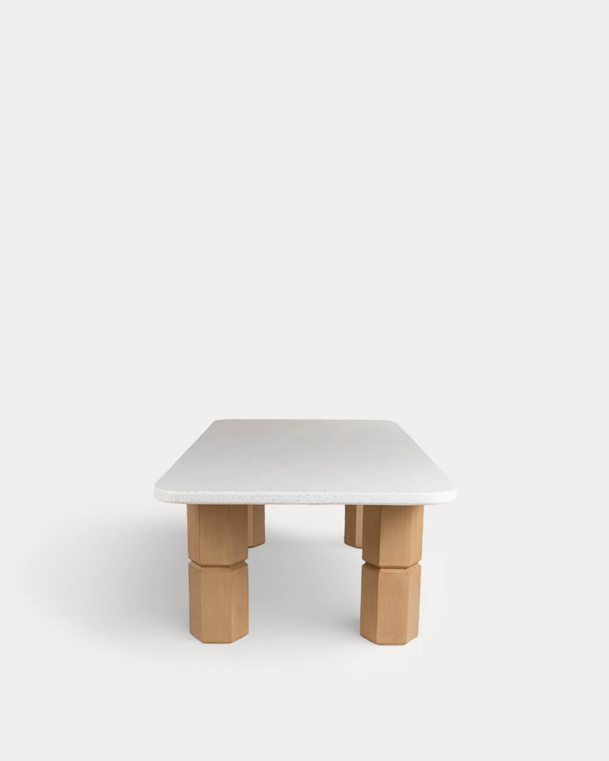 Ixiar - Mesa de Comedor Rectangular de Terrazo y Madera de Acacia (270x120 cm) Ixiar