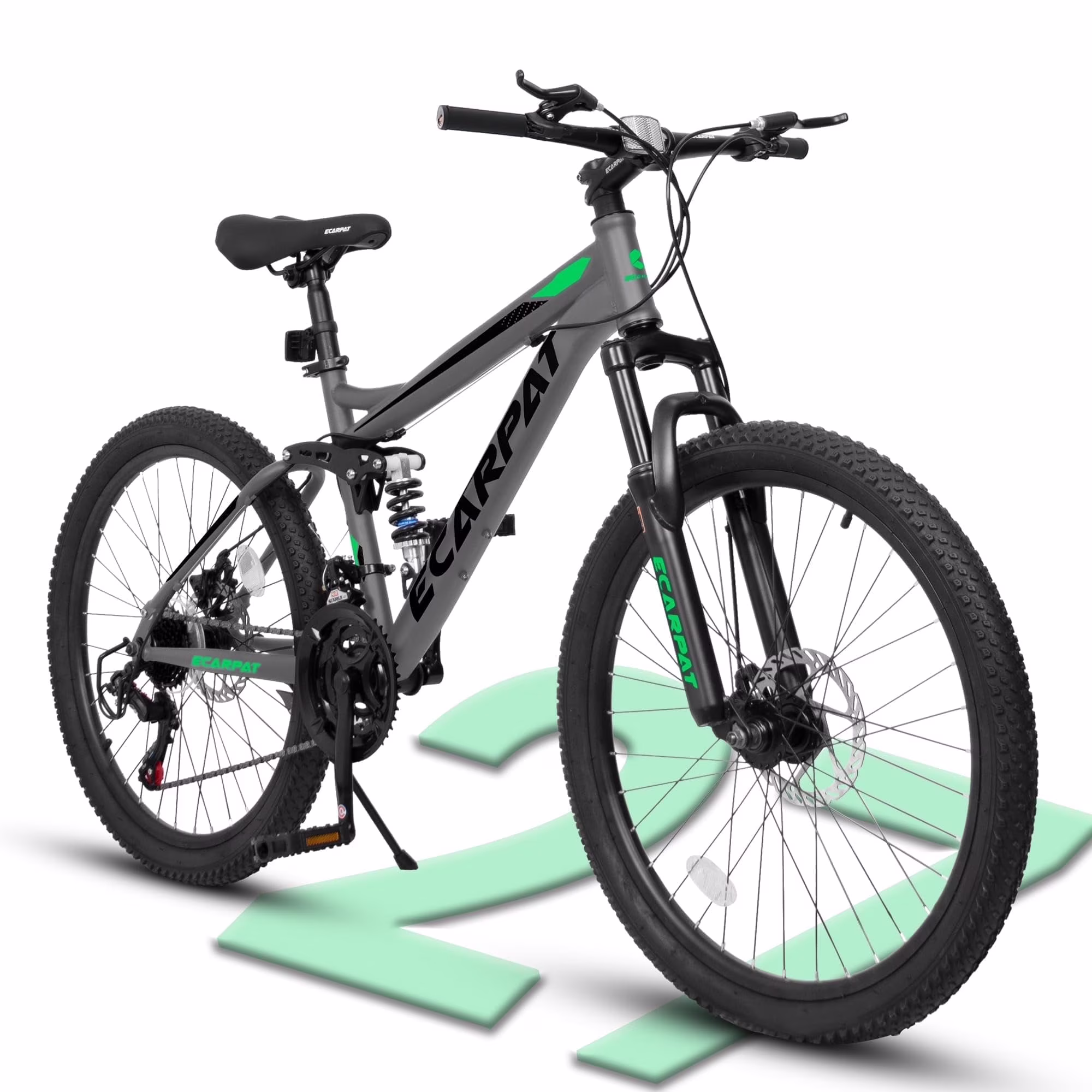 POVANLI  27 Mountain Bike, 21-Speed Trail Commuter Bicycle