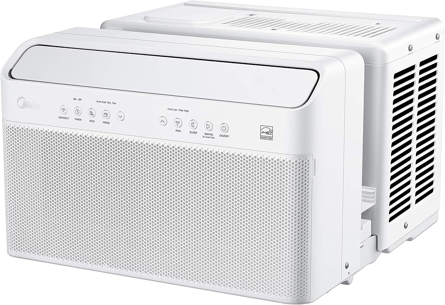 U-Shaped Inverter Window Air Conditioner 12.000BTU with Open Window Flexibility. Robust Installation.Extreme Quiet. 35% Energy Saving. Smart Control. Alexa. Remote. Bracket Included (Renewed)