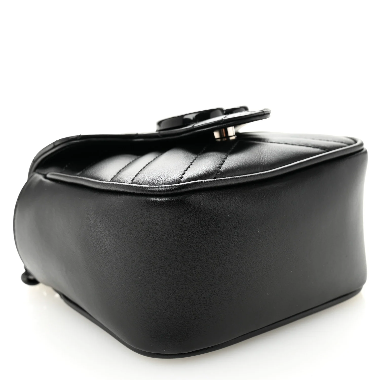 Calfskin Matelasse Monochrome GG Marmont Chain Mini Belt Bag Black