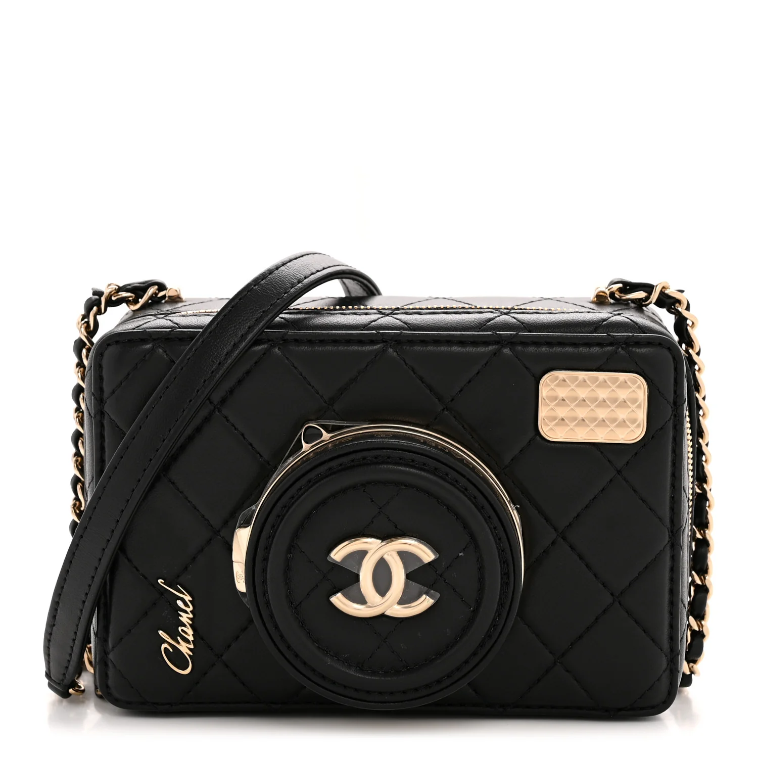 Lambskin Quilted Coco Click Bag Black