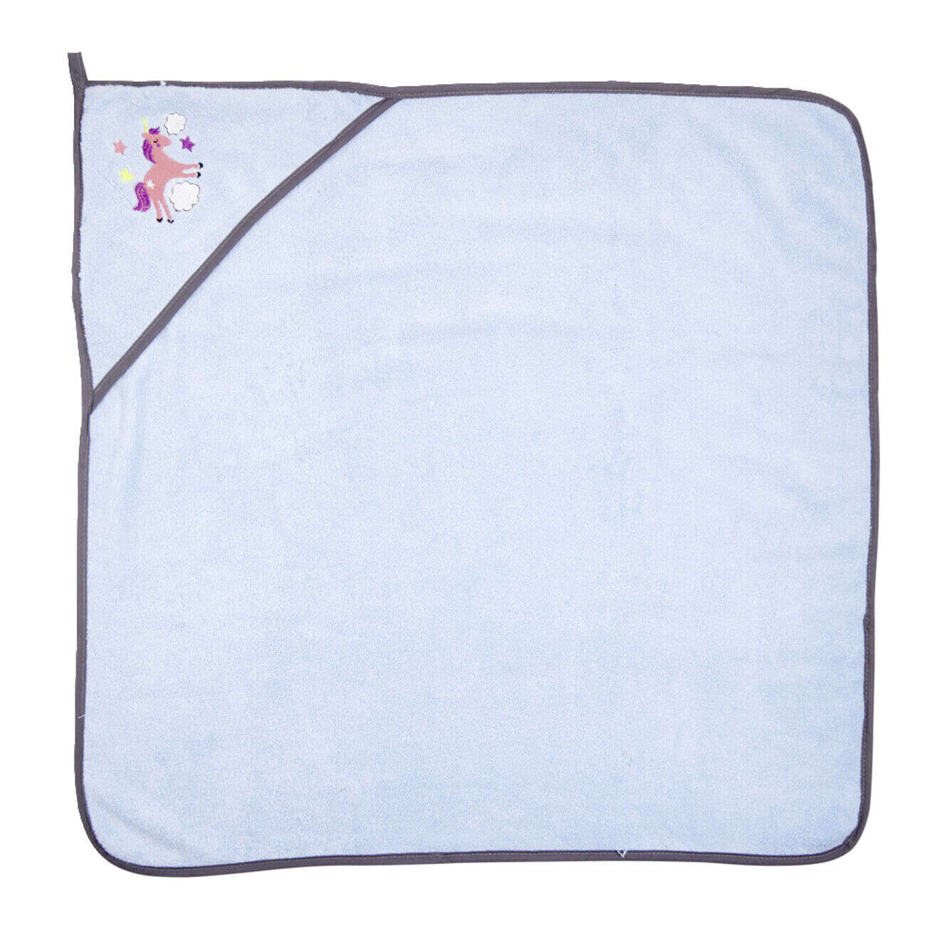 Sortie de bain pour bébé en coton avec broderie et capuche 75x75cm - 2 modèles