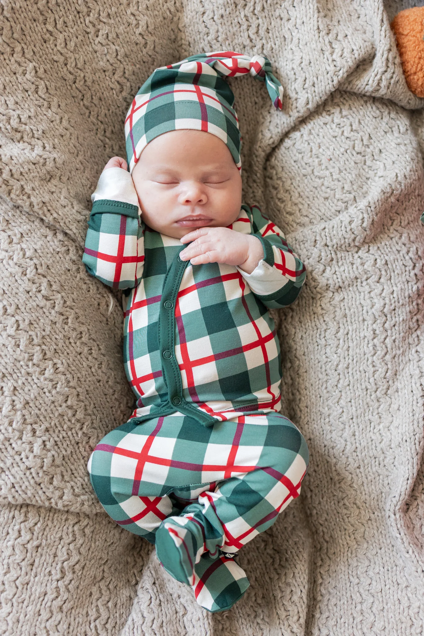 Take Me Home Set with Cap in Holiday Plaid