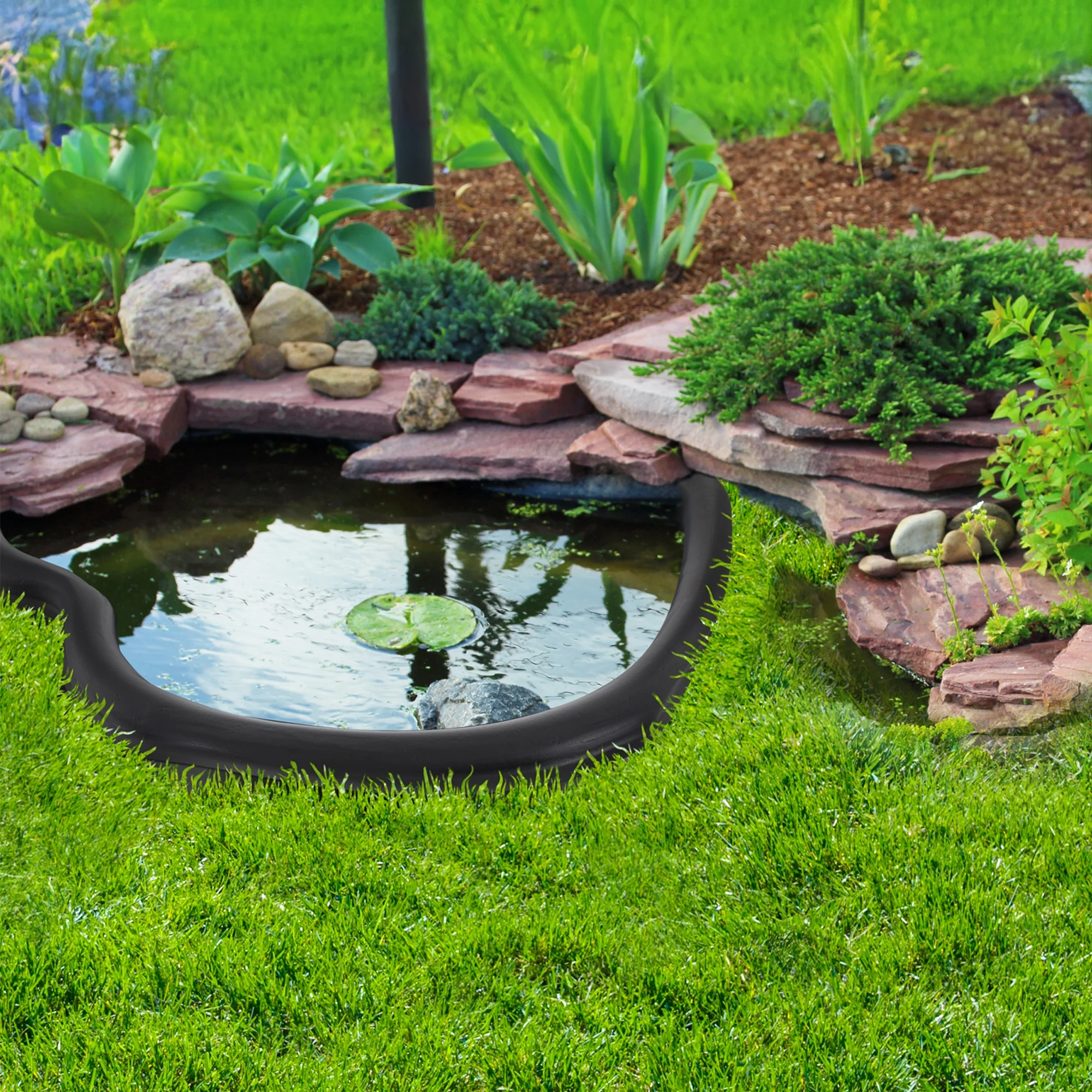 Rigid Plastic Pond Liner, 33 Gallon Base Accessory for Backyard Ponds Avonlea - Image 6